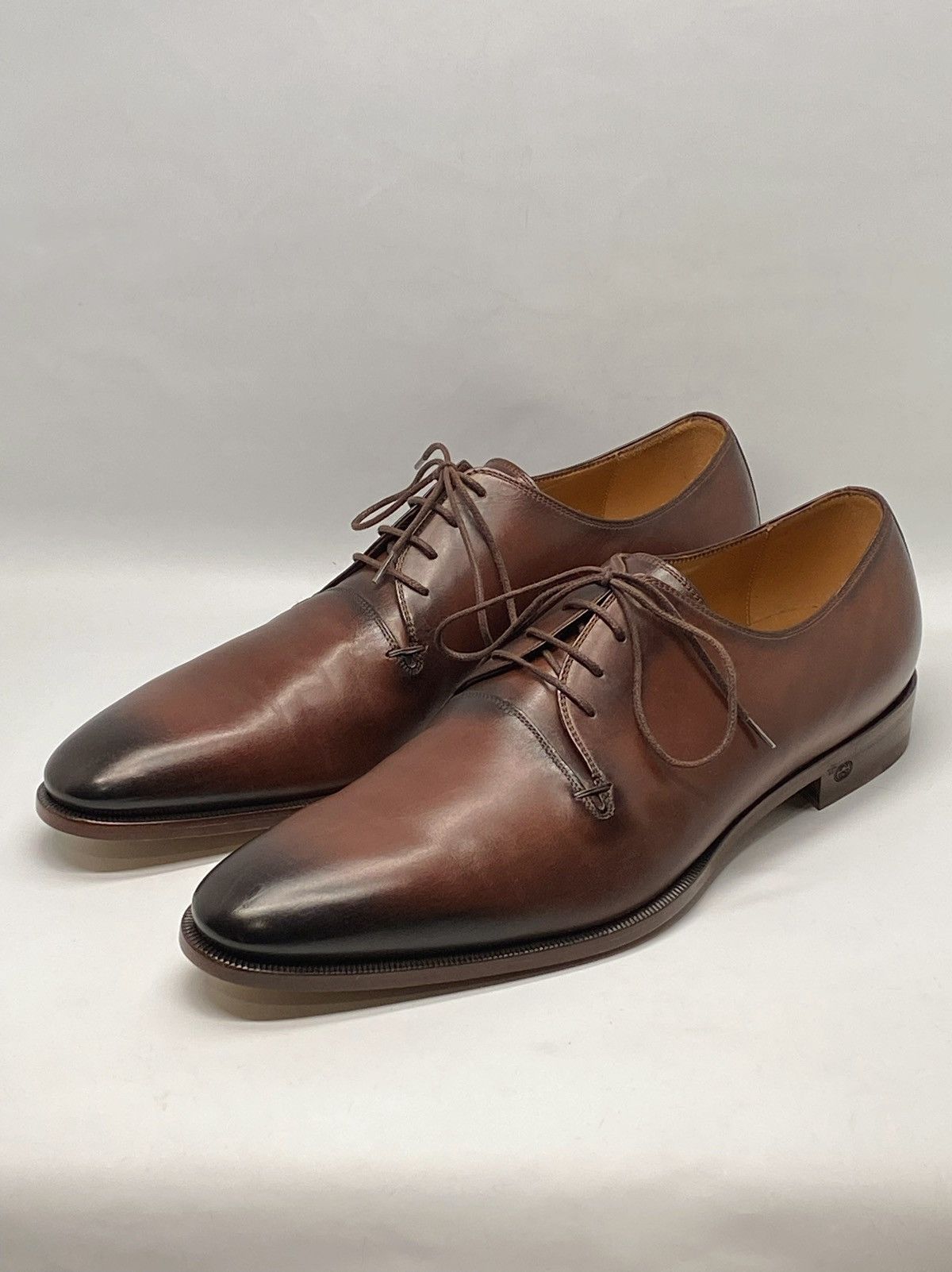 Gucci Brown Leather Lace-Up Oxford Shoes AUTHENTIC men main image 3