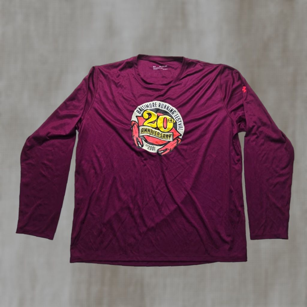 Under Armour Under Armour Shirt Long Sleeve Baltimore 2001 Running Festival Mens 2XL Purple Shirt Mens 2XL Under Armour HeatGear Size US XXL / EU 58 / 5 - 1 Thumbnail