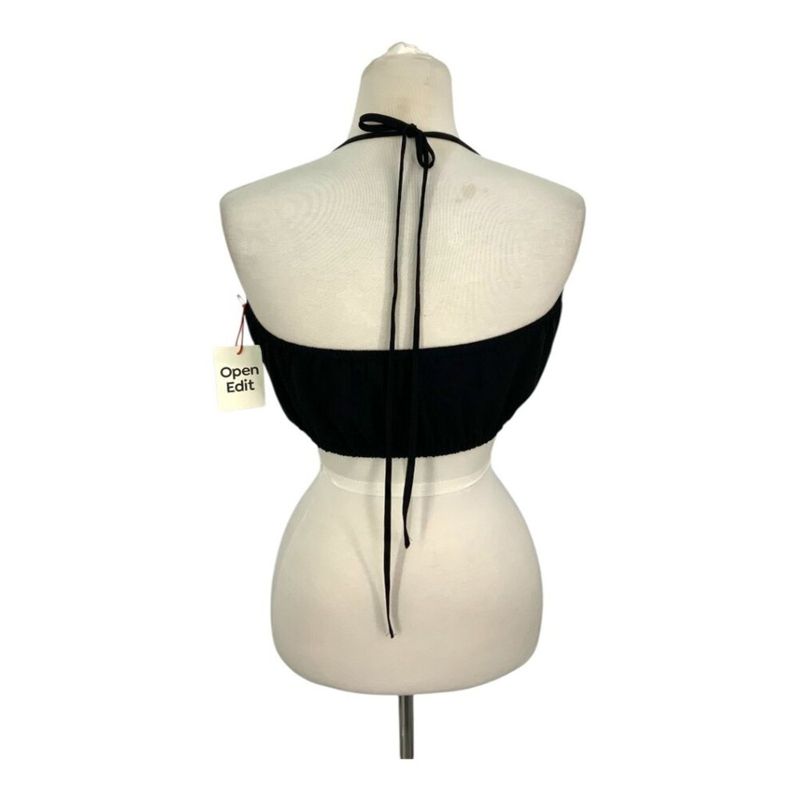Other Open Edit Halter Neck Crop Top In Black Medium NWT $39 MSRP Size M / US 6-8 / IT 42-44 - 8 Thumbnail