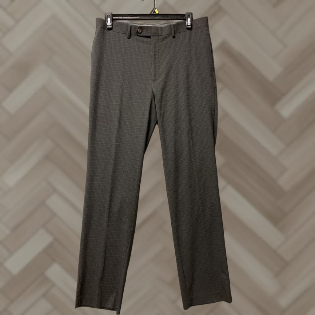 Ralph Lauren Ralph Lauren Blue Label Pants Dark Gray Polyester Blend Side Tabs Flat Front Men 35 Size US 35 - 1 Thumbnail