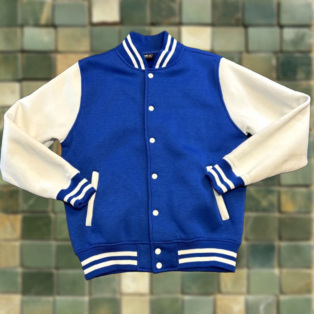 Vintage Vision Sports Letterman Jacket Blank Blue White Adult Medium Snap Button Mens Varsity Jacket Sports Size US M / EU 48-50 / 2 - 1 Thumbnail