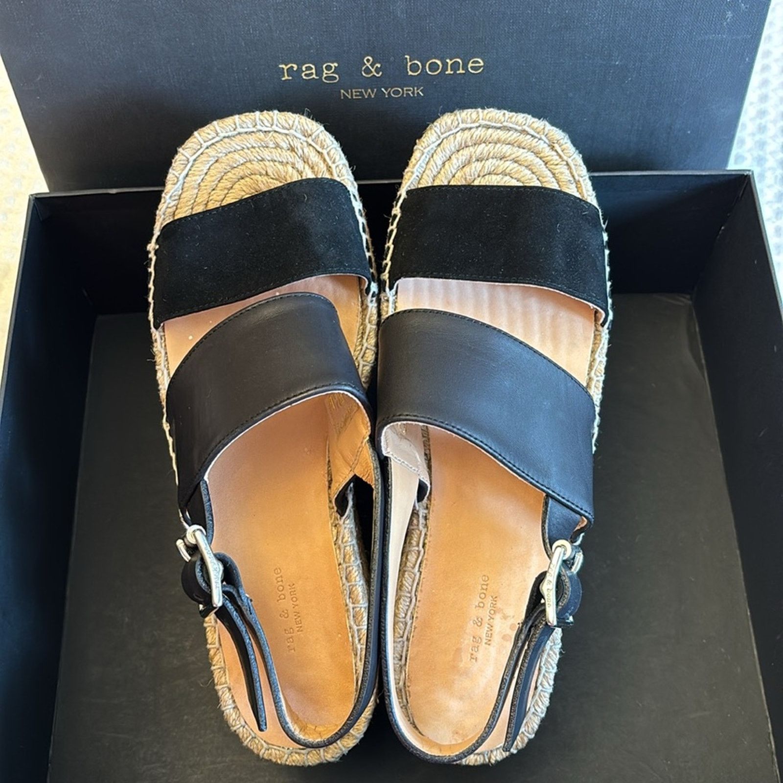 Rag & Bone NEW! rag & bone Edie 6.5 Black Platform Espadrille Sandals Size US 6.5 / IT 36.5 - 11 Thumbnail