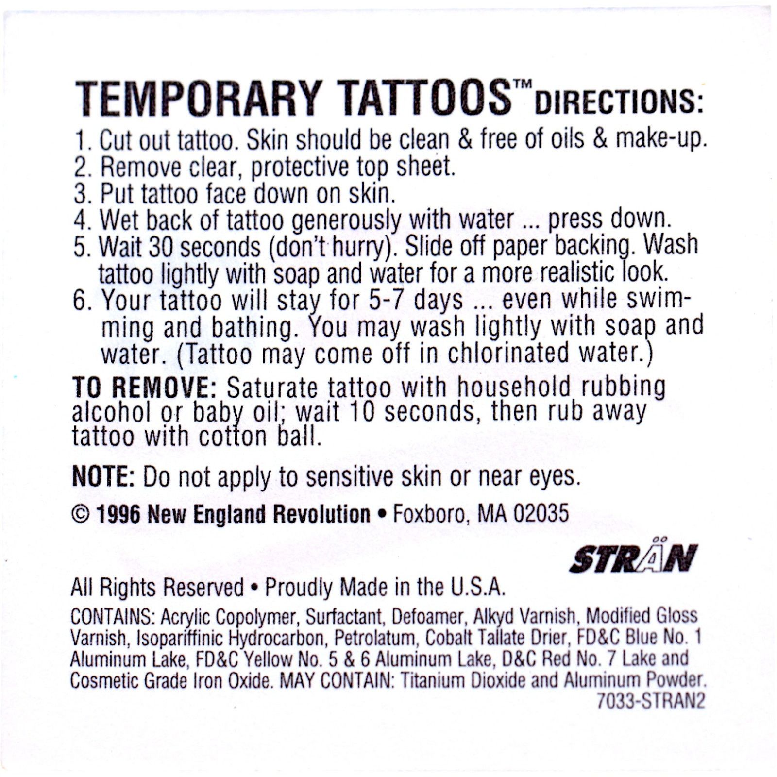 Vintage New England Revolution Temporary Tattoos [Lot of 18] Size ONE SIZE - 6 Thumbnail