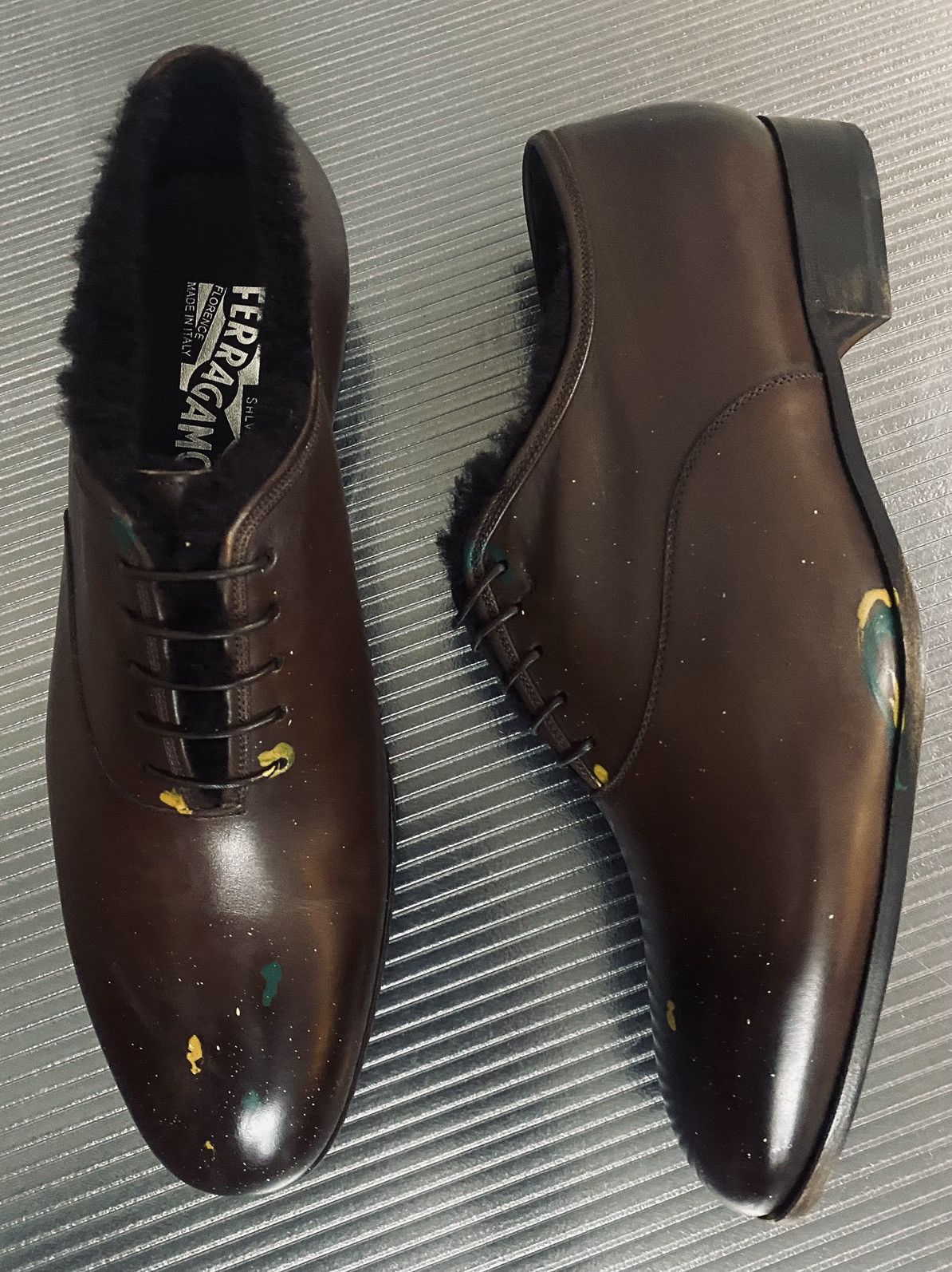 Salvatore Ferragamo Ferragamo 🇮🇹 Rodeo Calf Andy Warhol Shearling Derby 10 EE NEW Size US 10 / EU 43 - 7 Thumbnail