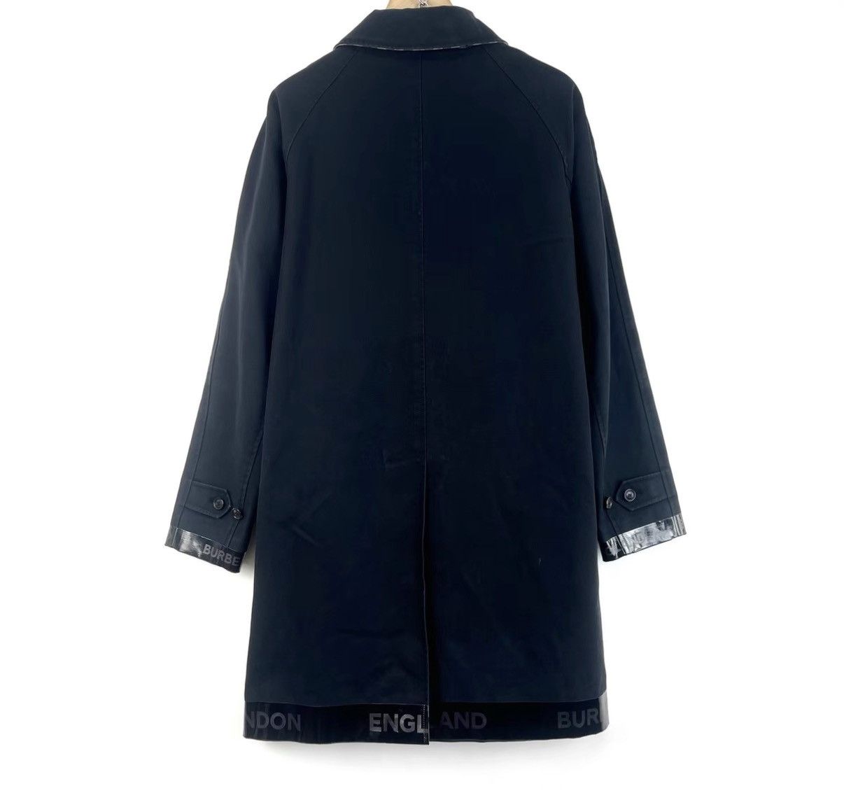 Burberry Burberry black logo cotton lapel mid-length trench coat K12 Size US M / EU 48-50 / 2 - 2 Thumbnail