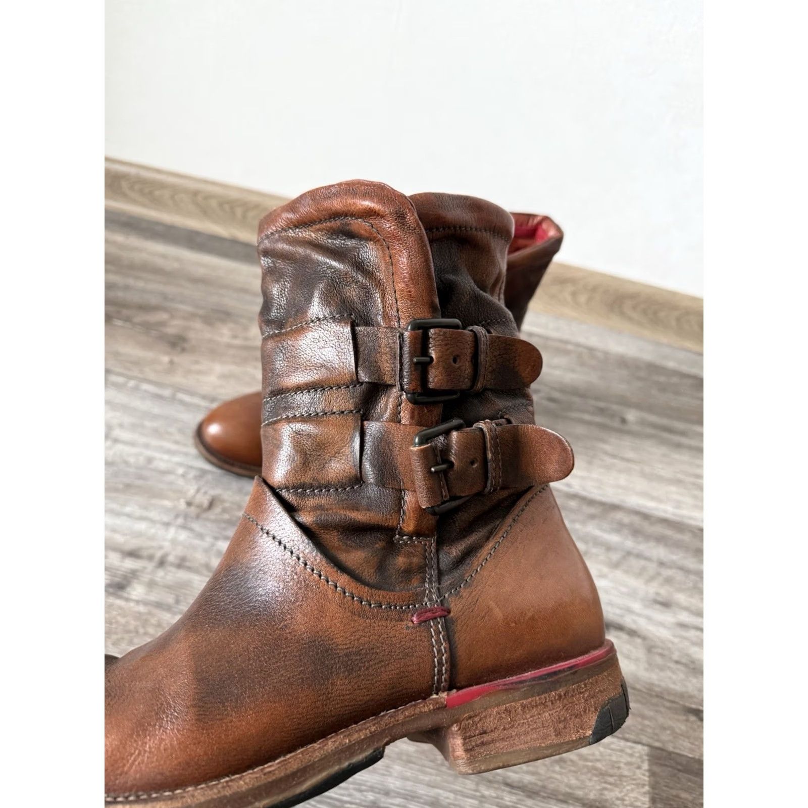 Vintage VINTAGE Airstep A.S.98 Zip Leather Heel Boots Biker Brown Womens Size EU 39 US 9 Size US 9 / IT 39 - 4 Thumbnail