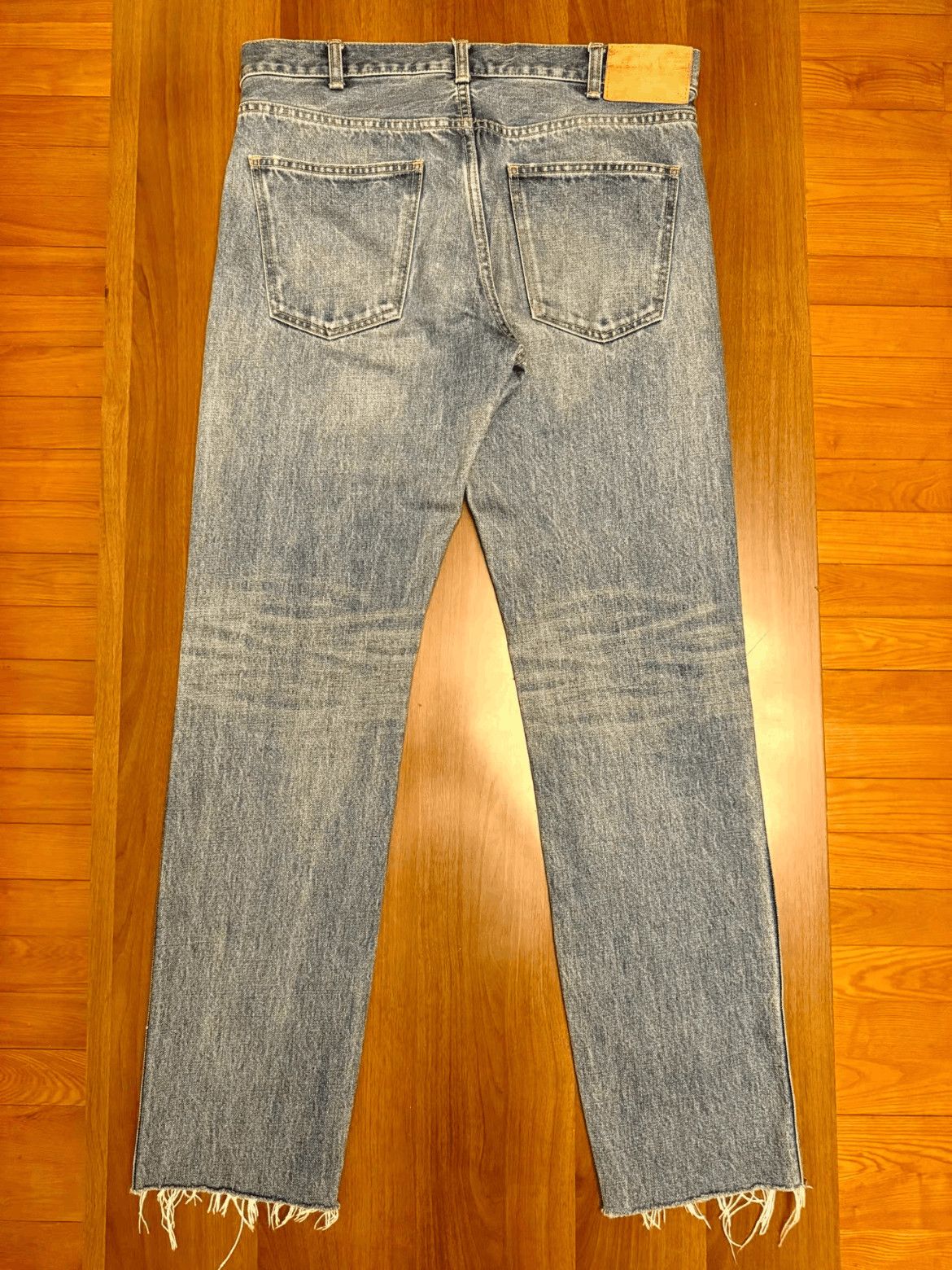 Celine Celine 19SS Distressed Cut Straight Lag Denim Size US 31 - 4 Thumbnail
