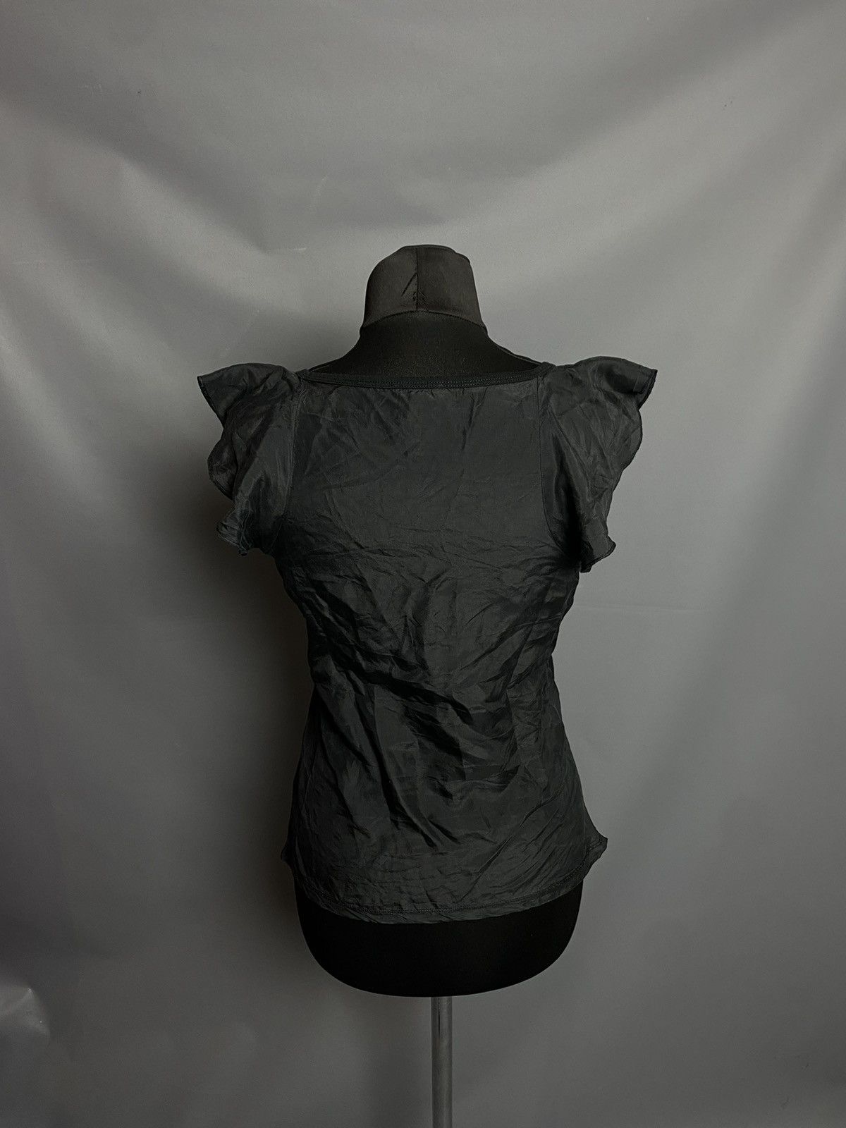 Armani Armani Jeans Black Mixed-Fabric Top XS Modal Front Silk Back Size XS / US 0-2 / IT 36-38 - 13 Thumbnail