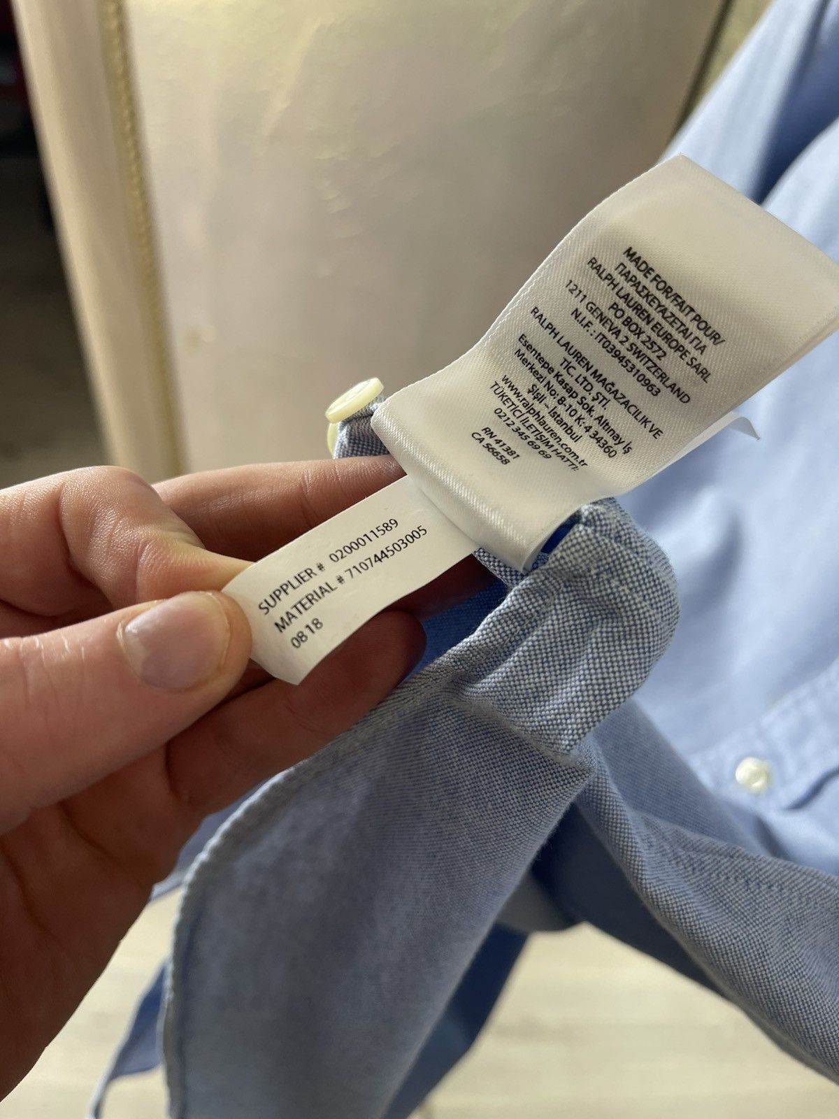 Polo Ralph Lauren Ralph Lauren Slim Fit Oxford Shirt – Premium Blue Marl Size US M / EU 48-50 / 2 - 11 Thumbnail