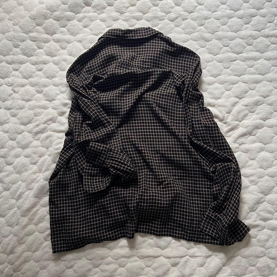 Lemaire LEMAIRE 20AW Grid Pattern Long Sleeve Shirt Black 46 Size US S / EU 44-46 / 1 - 4 Thumbnail