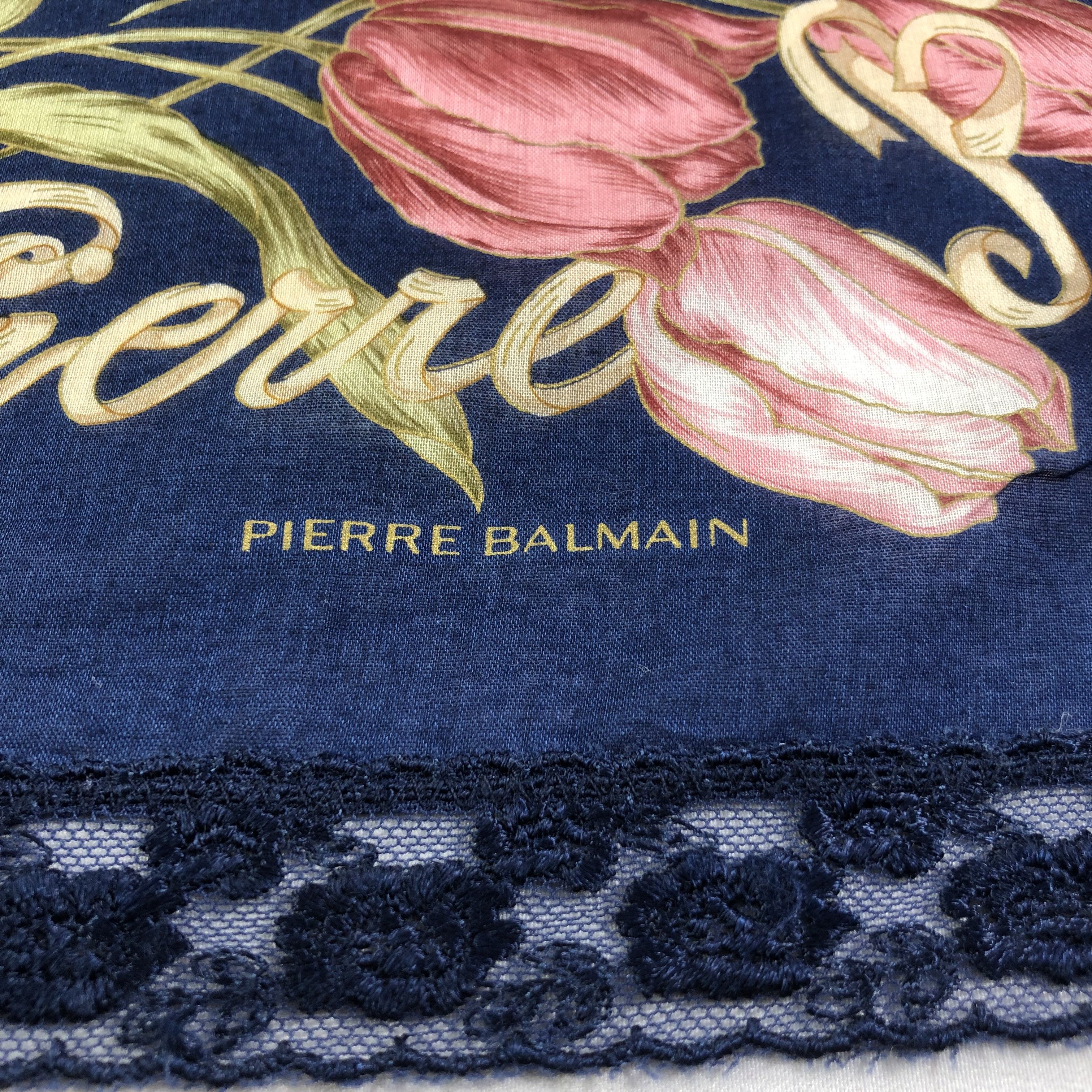 Pierre Balmain Pierre Balmain Laces Handkerchief Neckerchief Bandana H1586 Size ONE SIZE - 4 Thumbnail