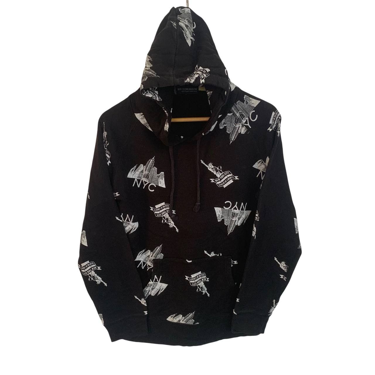 Vintage Vintage NYC hoodie Sweatshirt Full print black Size US M / EU 48-50 / 2 - 1 Thumbnail