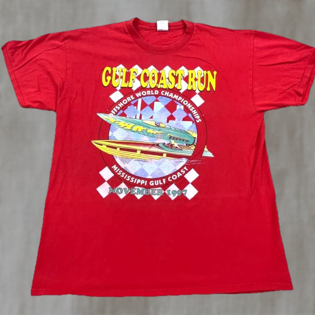 Delta VINTAGE Speed Boat Shirt Men XL Red USA 90s Tee Gulf Coast Run Racing Staff Size US XL / EU 56 / 4 - 1 Thumbnail