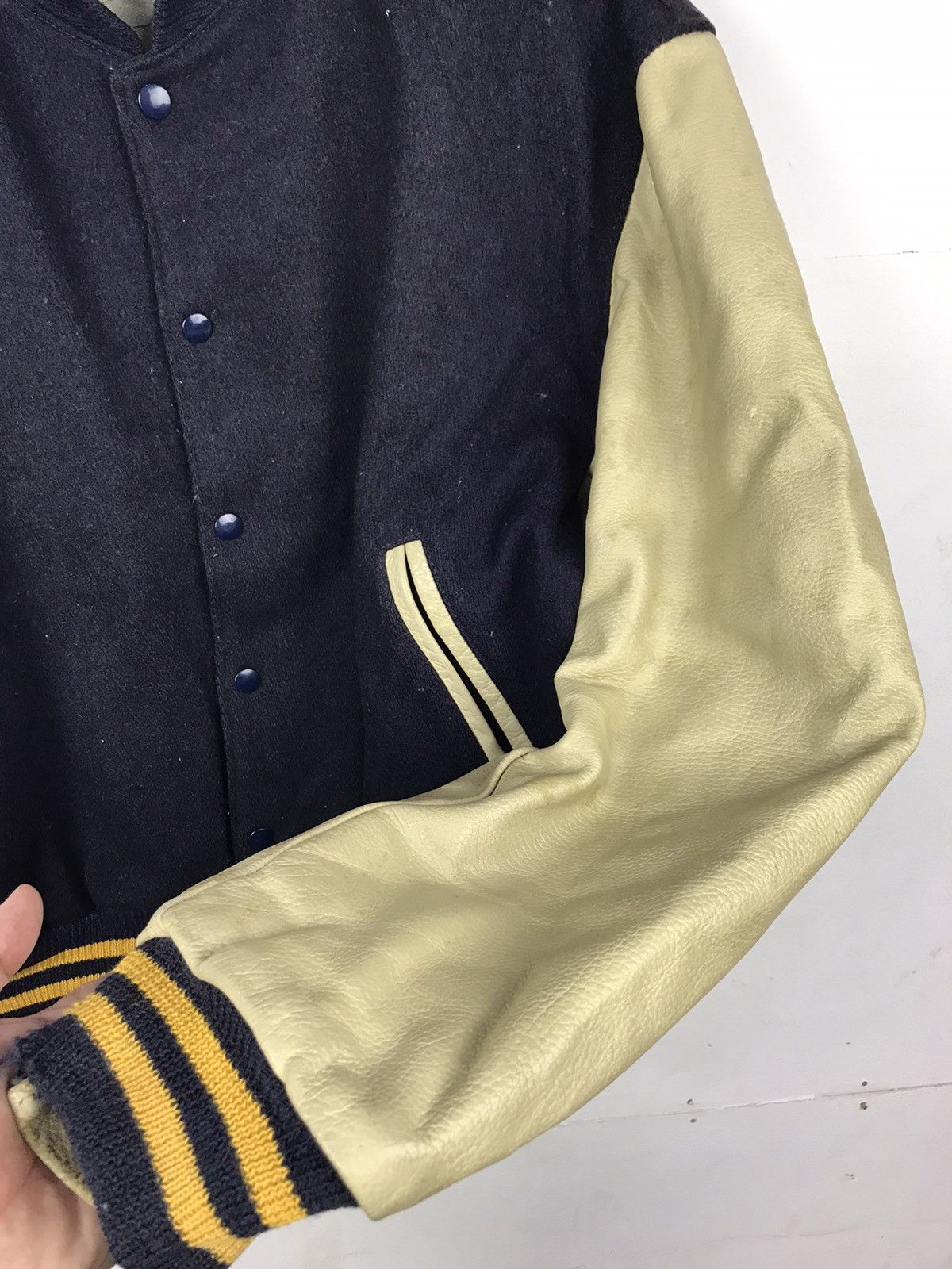 Golden Bear × Vintage Golden Bear Vintage Varsity Jacket Plain Design Size US XL / EU 56 / 4 - 4 Thumbnail