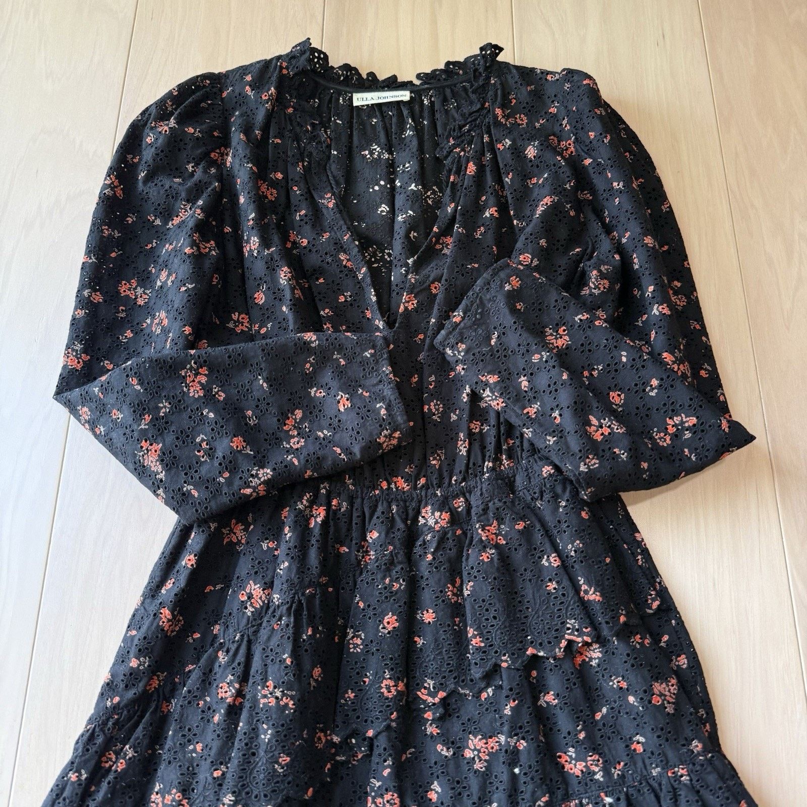 Ulla Johnson Ulla Johnson Josette Dress Women's 0 Black Floral Glam Boho Size XS / US 0-2 / IT 36-38 - 4 Thumbnail