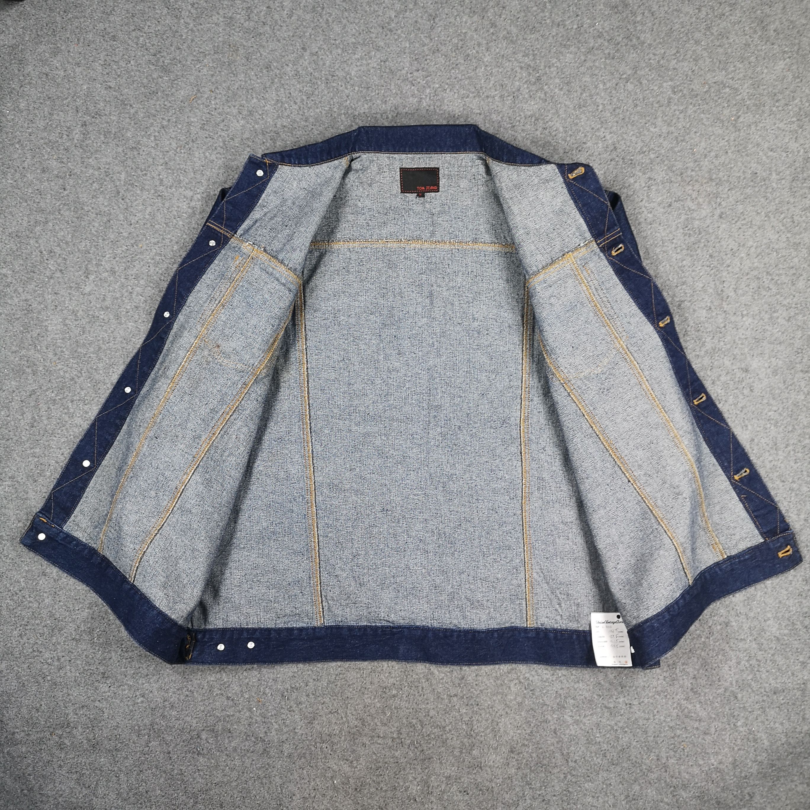 Vintage Tom Jeans Blue Wash Denim Trucker Jacket Size US L / EU 52-54 / 3 - 3 Thumbnail