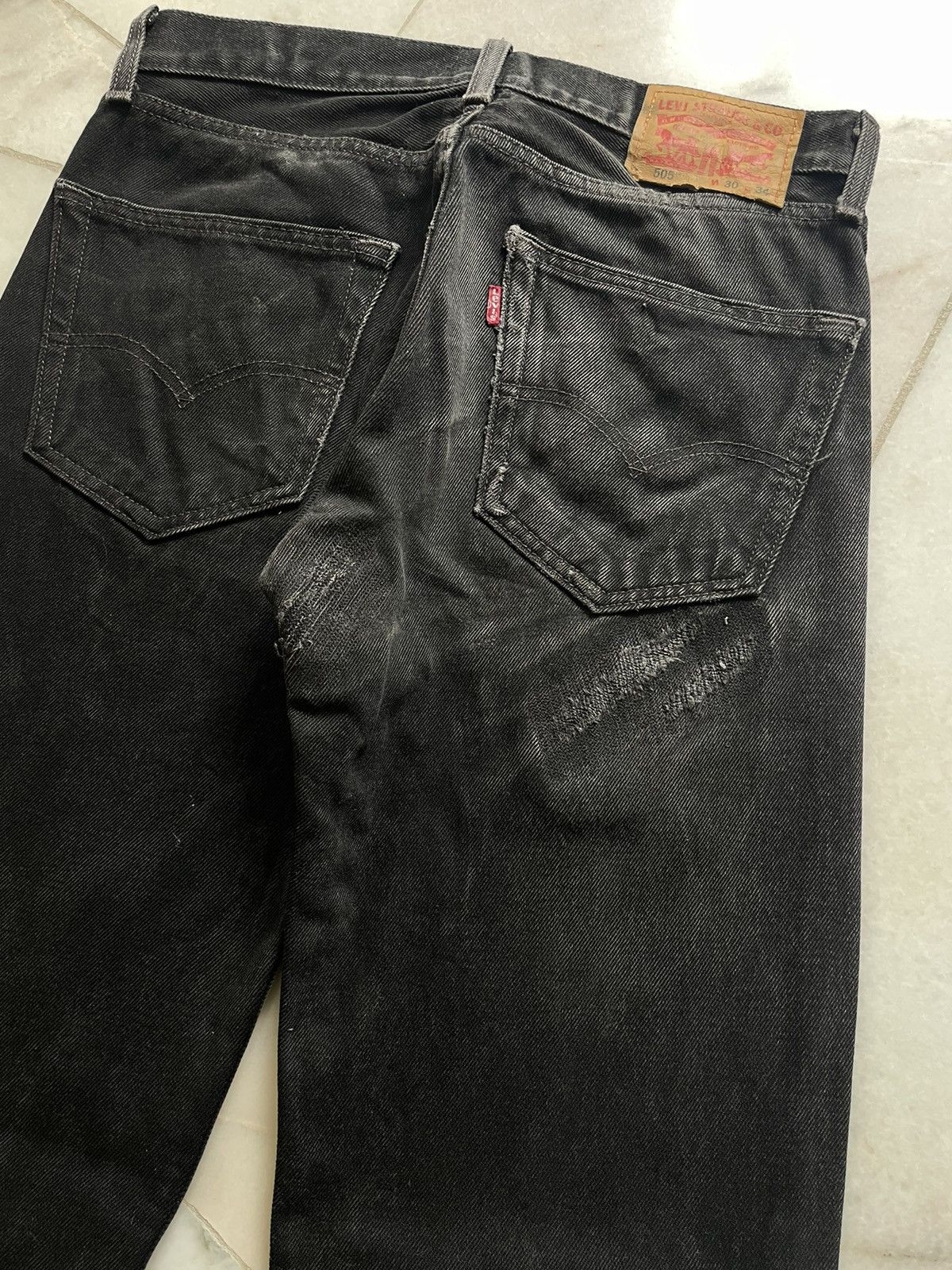 Levi's Vintage y2k Levis 505 Distressed & Repair Jeans Size US 31 - 8 Thumbnail