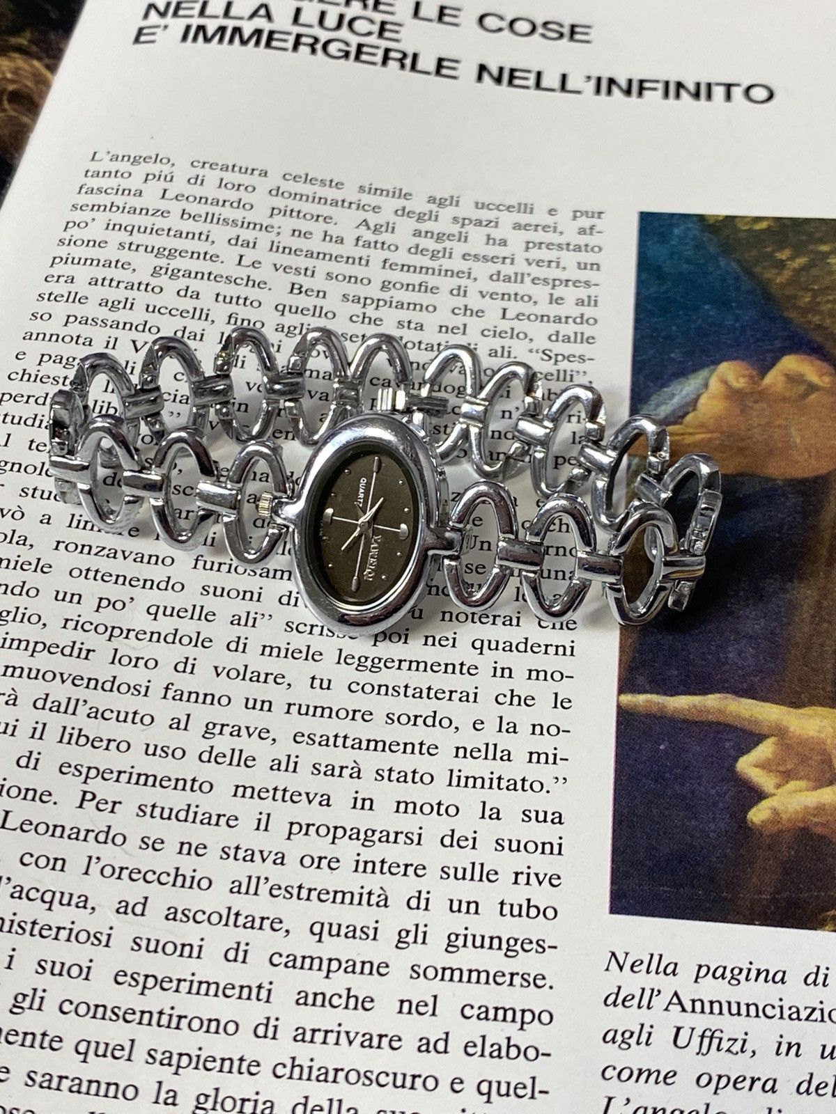 Japanese Brand Futuristic Silver Oval Bracelet Watch Cyber Y2K Aesthetic Size ONE SIZE - 4 Thumbnail