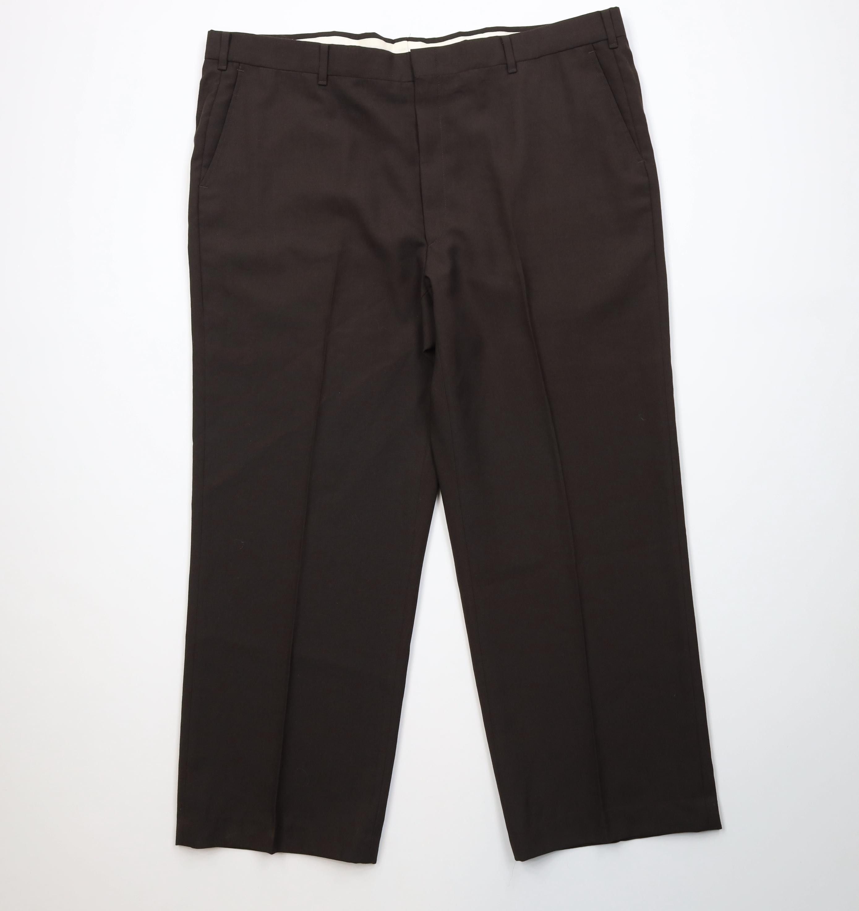 Vintage Vintage 90s Streetwear Knit Wide Leg Chino Pants Brown Size US 42 / EU 58 - 1 Thumbnail