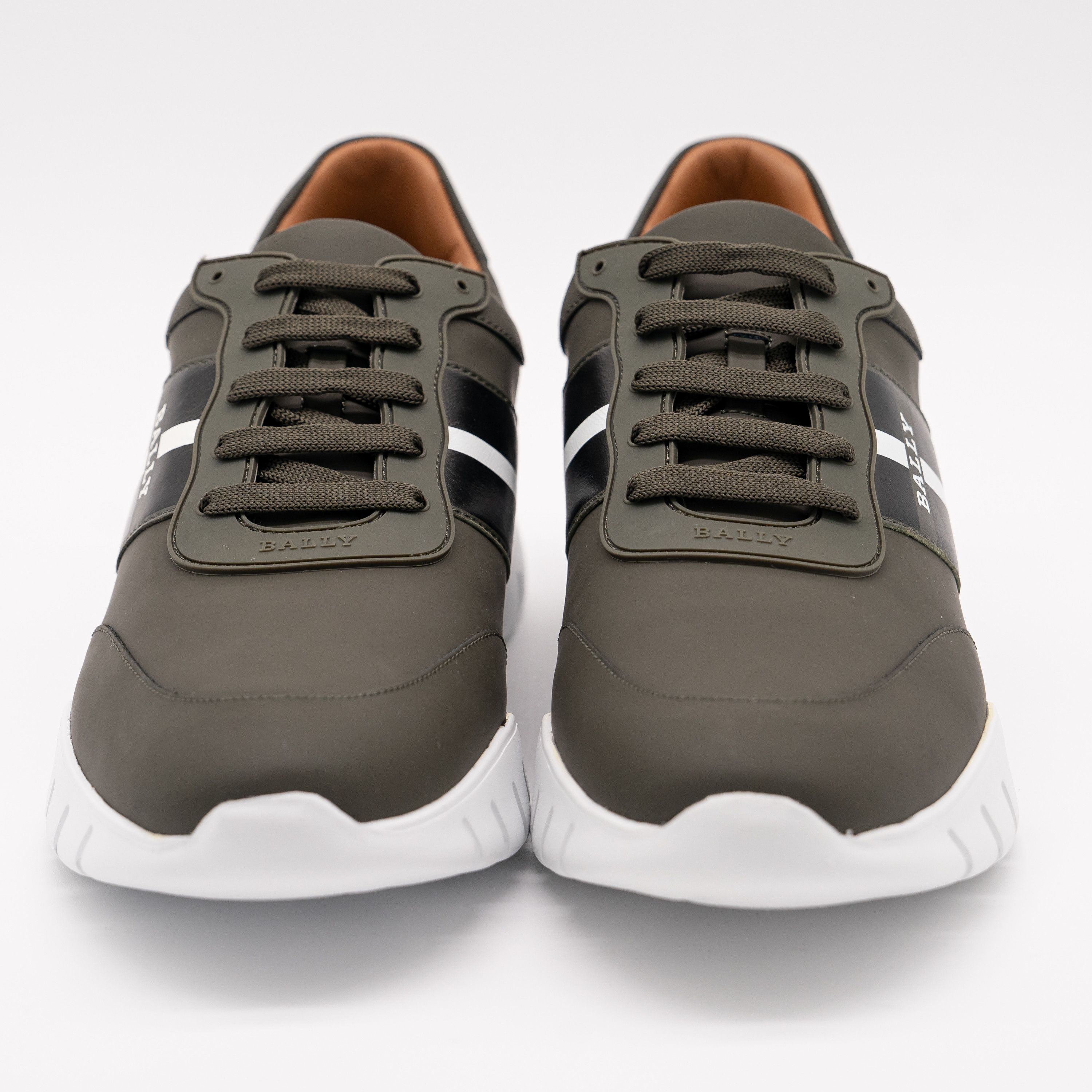 Bally 12 Bally Bronnye Green Olive Sneakers Leather White Fango Size US 12 / EU 45 - 2 Thumbnail