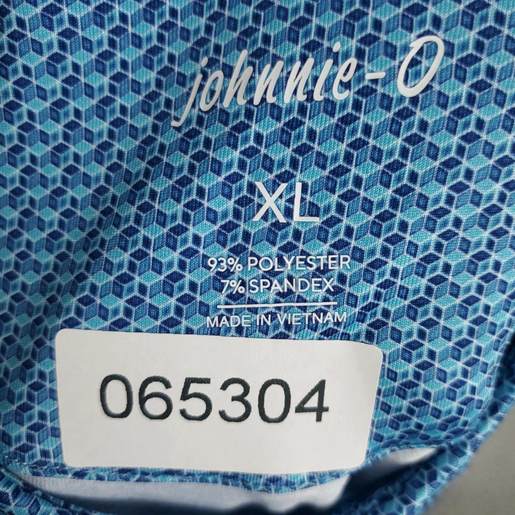 johnnie-O Johnnie O Polo Shirt Mens XL Blue Geometric Golf Short Sleeve Size US XL / EU 56 / 4 - 7 Thumbnail