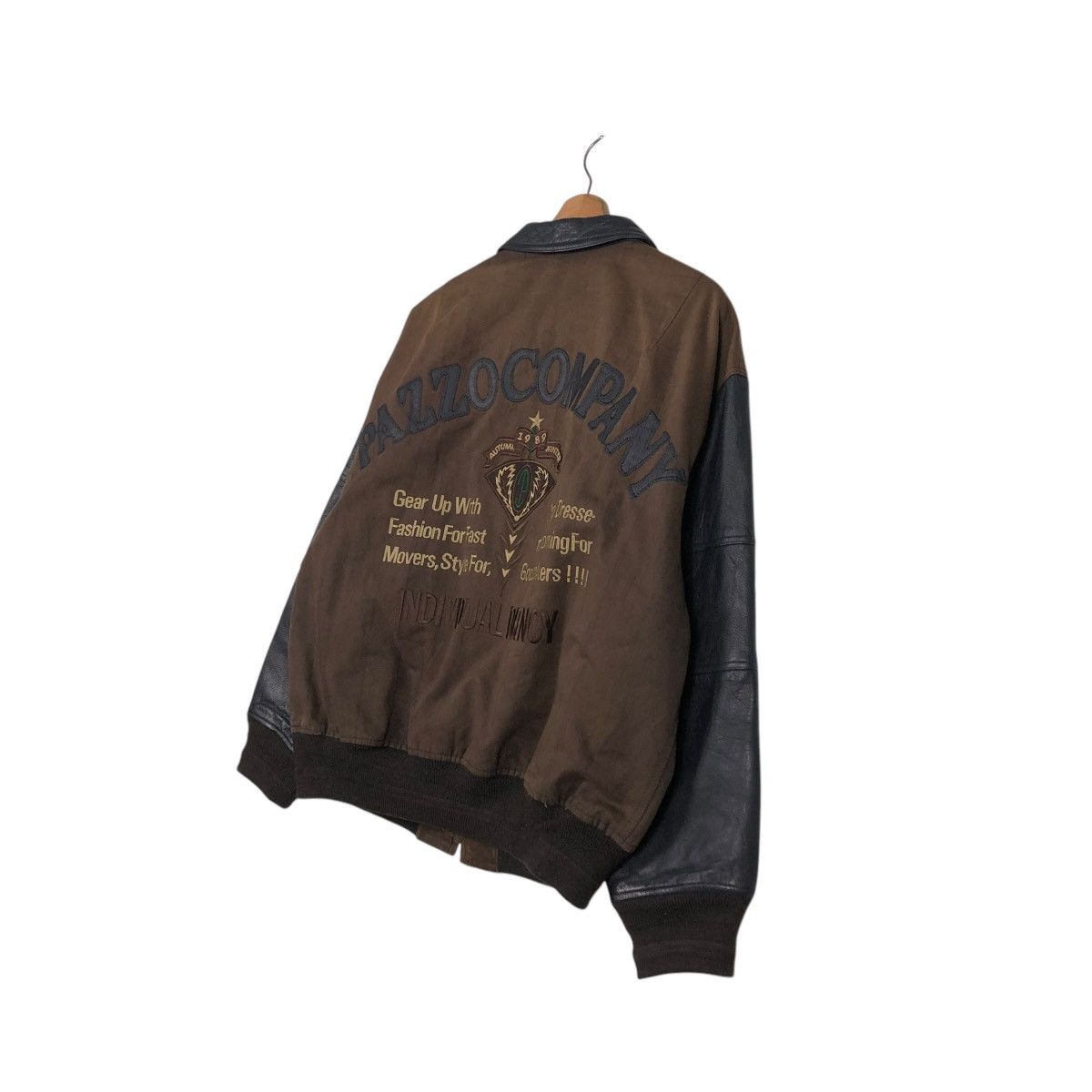 Japanese Brand 🔥VINTAGE BOMBER LEATHER JACKET PAZZO COMPANY ISSEY MIYAKE Size US M / EU 48-50 / 2 - 12 Thumbnail