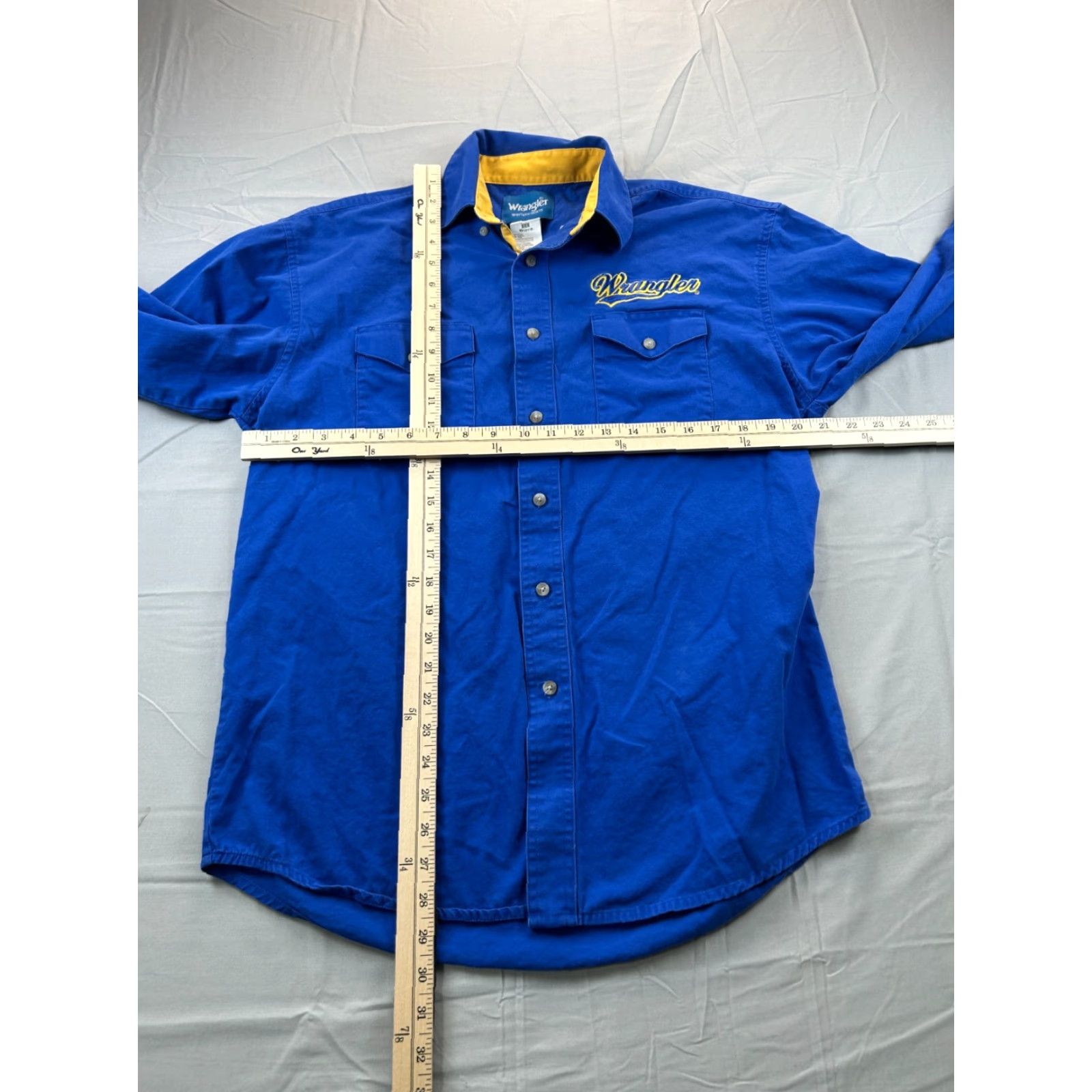 Wrangler Wrangler Western Shirt Mens M Blue Button-Up Long Sleeve Casual Cowboy Rodeo Pockets Buttons Regular Size US M / EU 48-50 / 2 - 4 Thumbnail