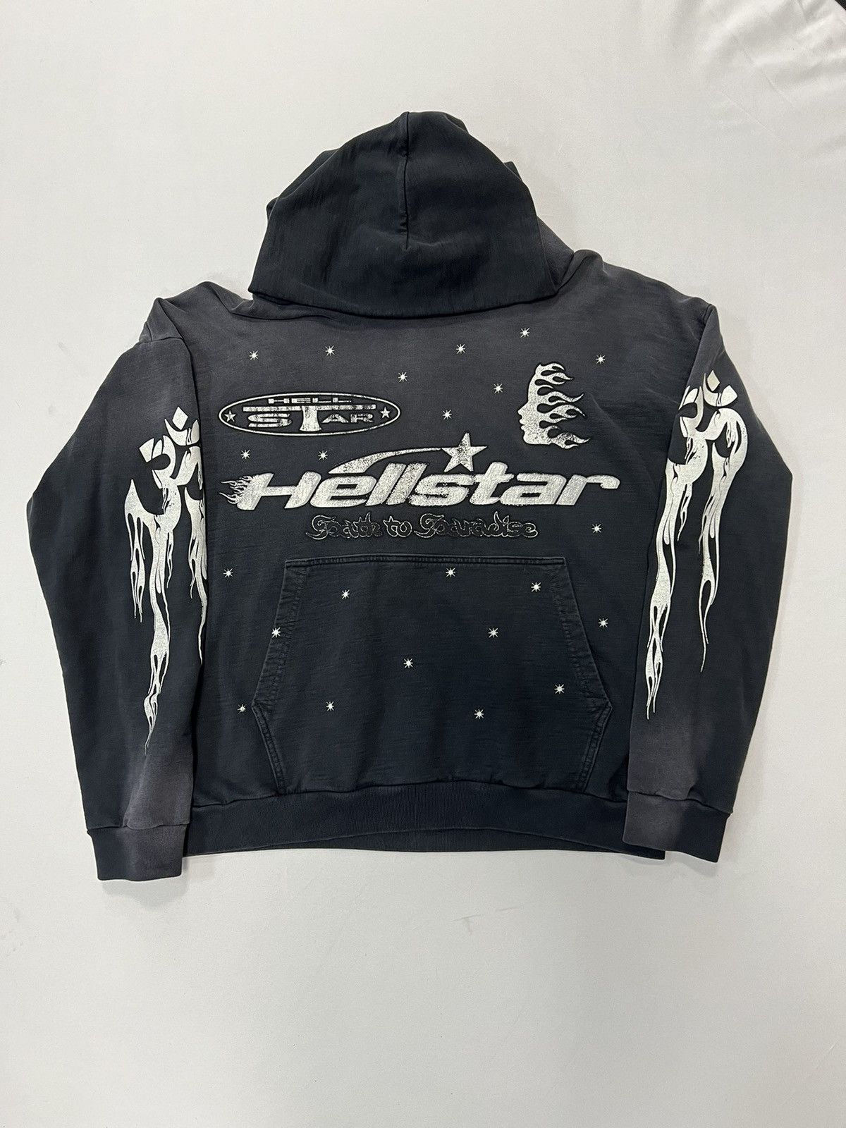 Hellstar Studios Racer Washed Black Hoodie (PreOwned)