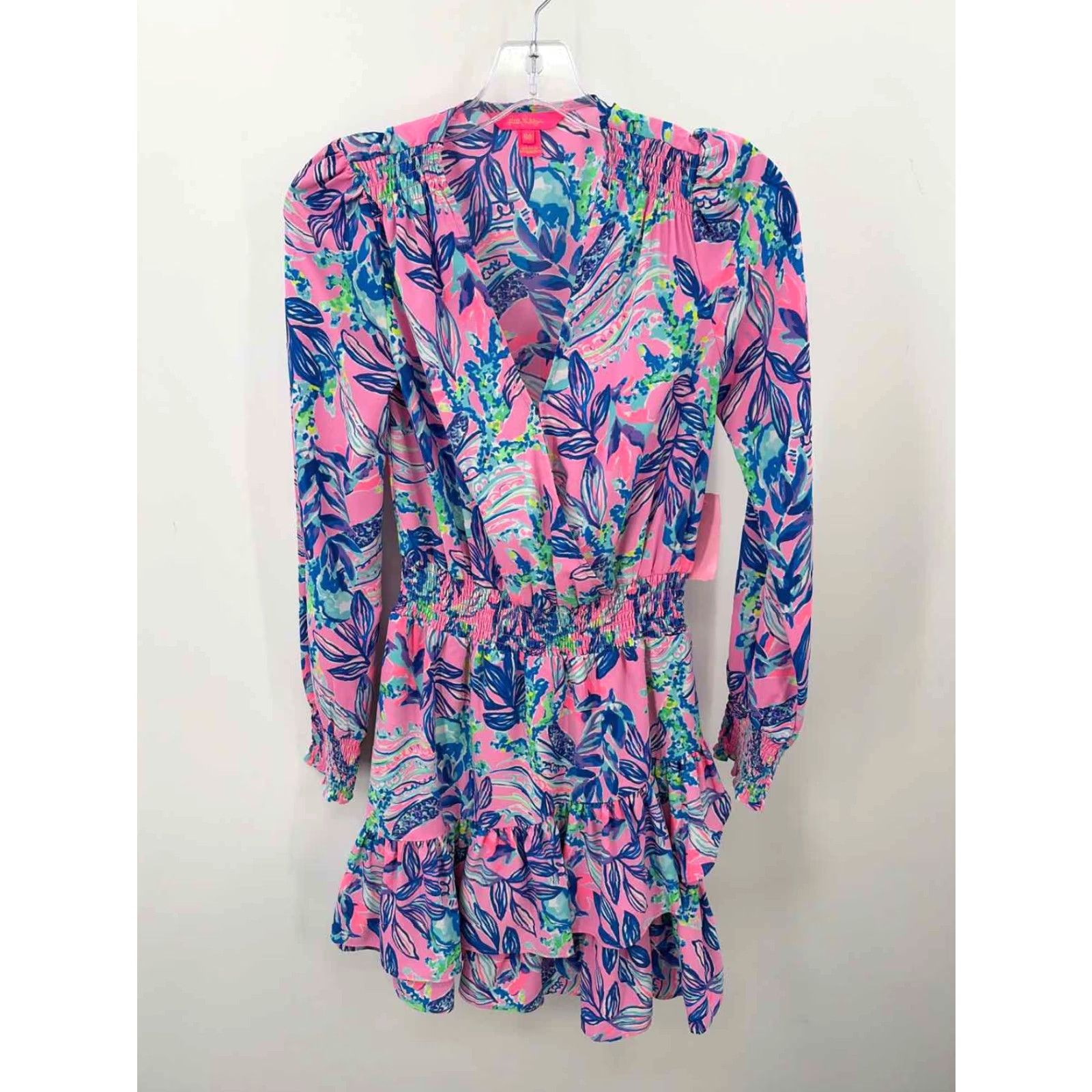 VINTAGE Lilly Pulitzer Pink Printed Shift Knee Length Long Sleeve Dress 00  - www.skdojo.org