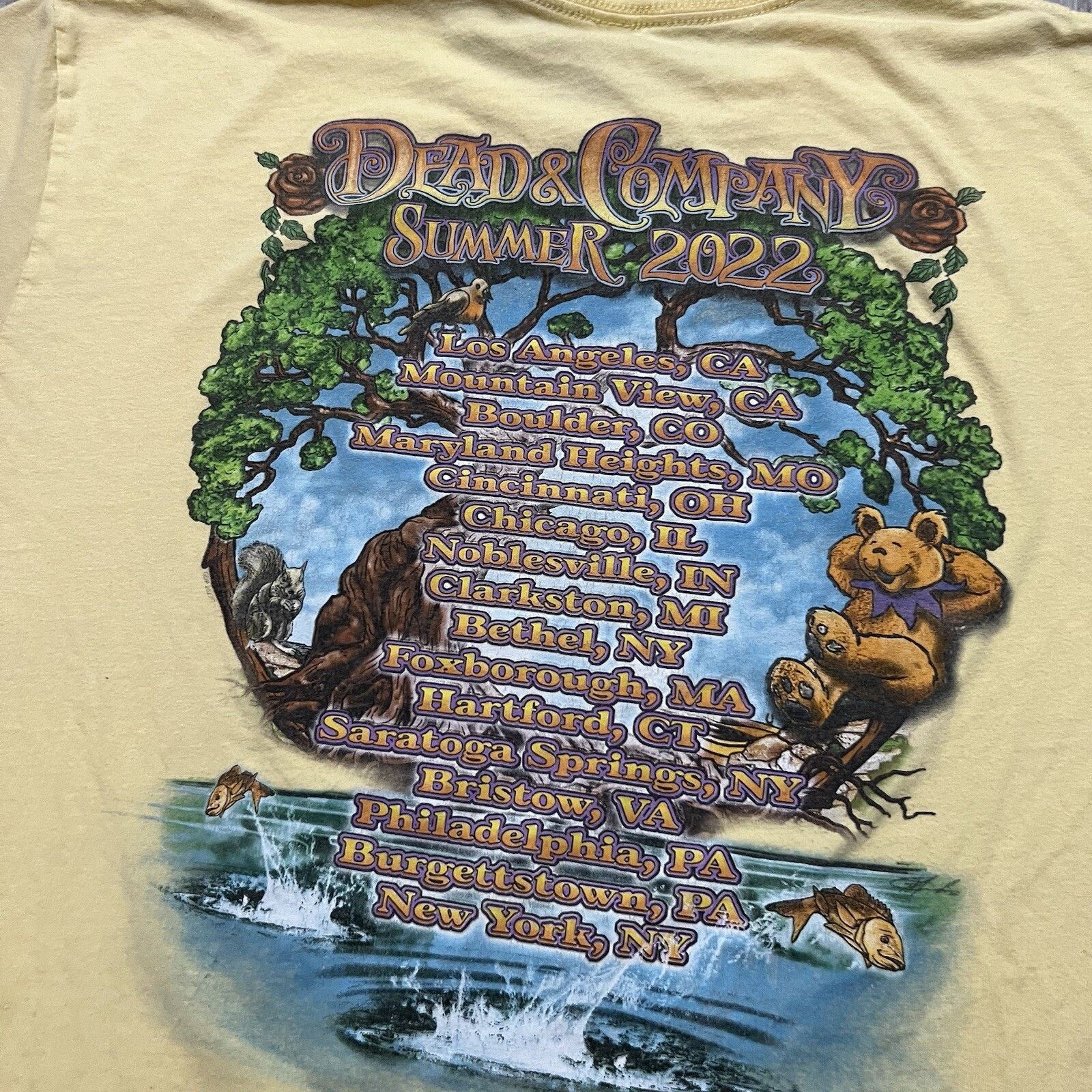 Next Level Dead & Company 2022 Tour Shirt Grateful Dead Yellow SZ XL Size US XL / EU 56 / 4 - 4 Thumbnail