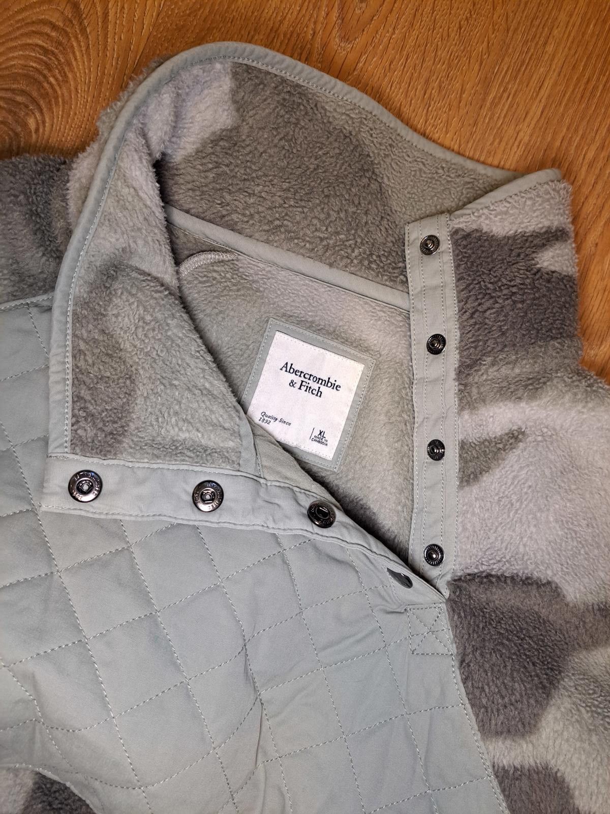 Abercrombie & Fitch Abercrombie & Fitch Pullover Fleece Jacket Mens XL Gray Camo Size US XL / EU 56 / 4 - 3 Thumbnail