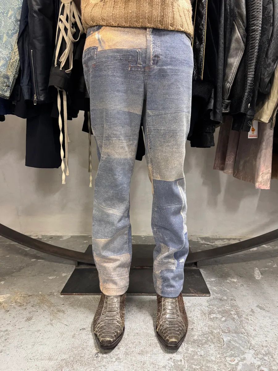 Just Cavalli 2000s Cavalli Trompe L’Œil Denim Effect Pants Size US 30 / EU 46 - 2 Thumbnail