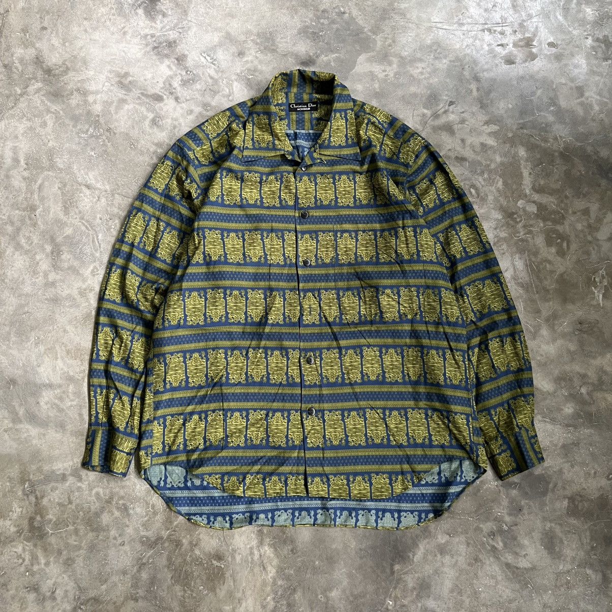 Christian Dior Monsieur Vintage 90s Christian Dior Pattern Long Sleeve Shirt Size US XL / EU 56 / 4 - 1 Thumbnail