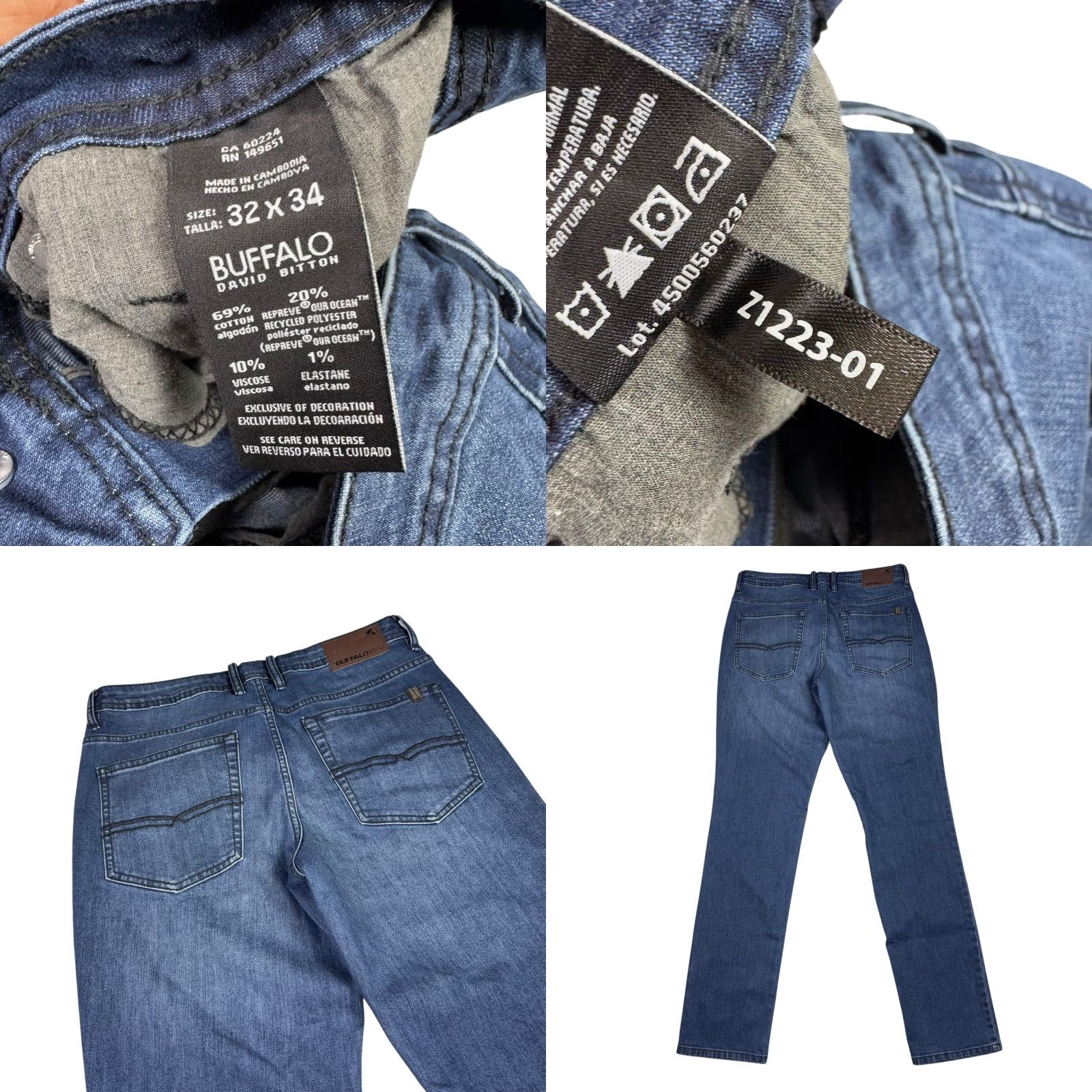 Buffalo David Bitton Buffalo David Bitton Jeans Slim Straight Jeans Mens 32x34 Denim Blue 5-Pocket Logo 90s Cowboy Pattern: Solid Shirt? Size US 32 / EU 48 - 8 Thumbnail