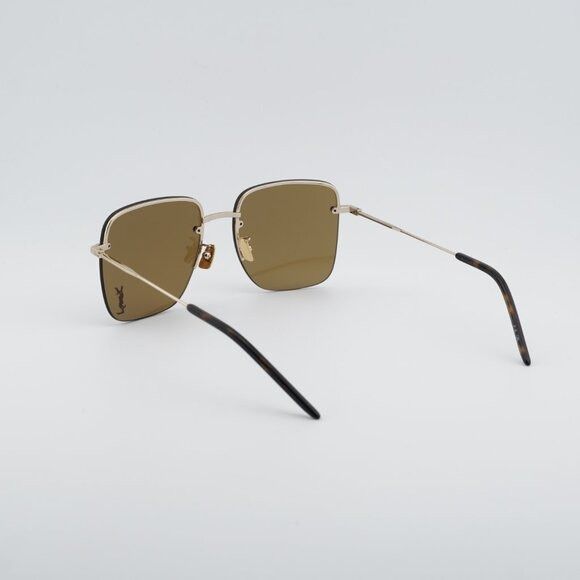 Saint Laurent Paris Saint Laurent SL 312 M 014 Sunglasses Gold Square Frame Size ONE SIZE - 4 Thumbnail