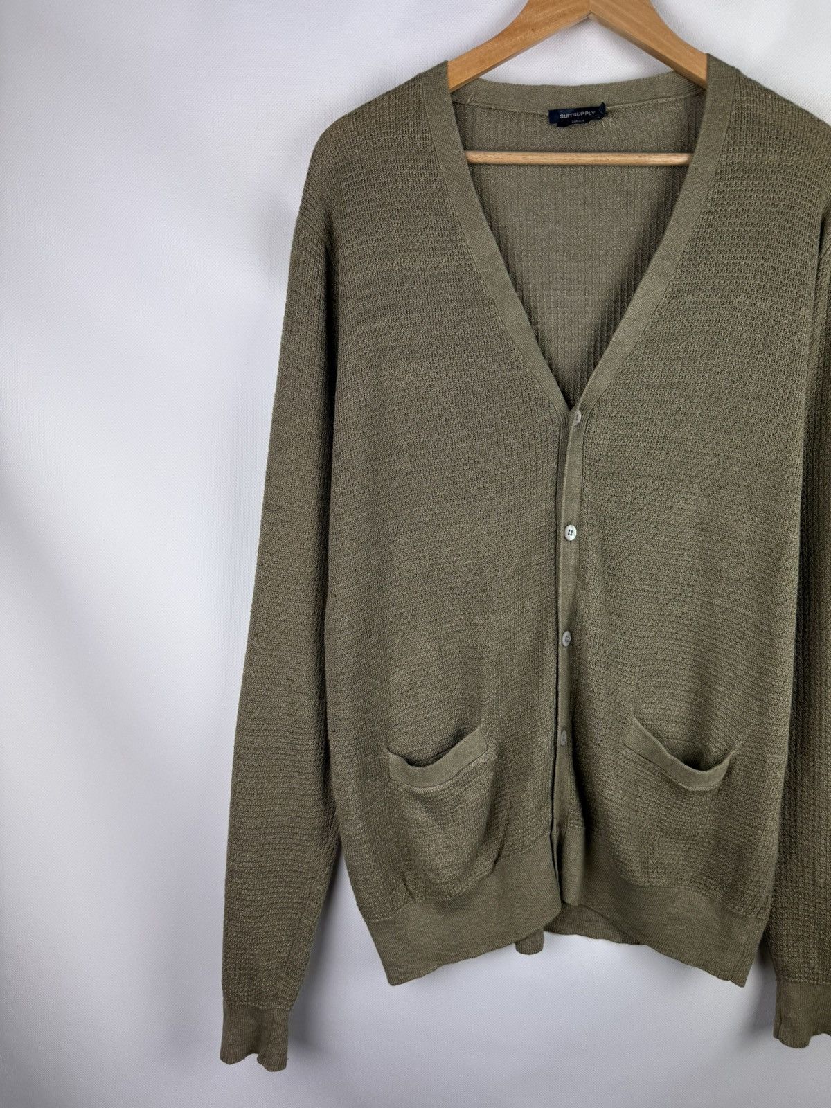 Suitsupply Suitsupply Men’s Linen Button Front Knitted Cardigan Sweater Size US XL / EU 56 / 4 - 2 Thumbnail