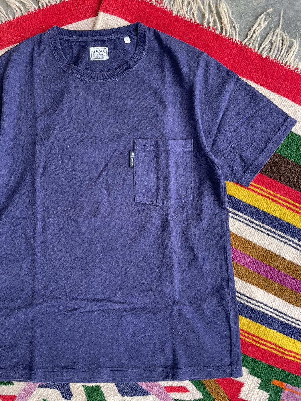 HOLLYWOOD RANCH MARKET × Japanese Brand Blue Blue Indigo Pocket tee Size US M / EU 48-50 / 2 - 3 Thumbnail