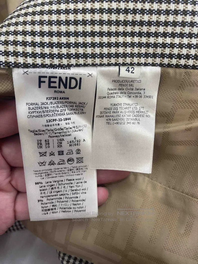 Fendi Fendi Houndstooth Short Blazer Jacket Size S / US 4 / IT 40 - 4 Thumbnail