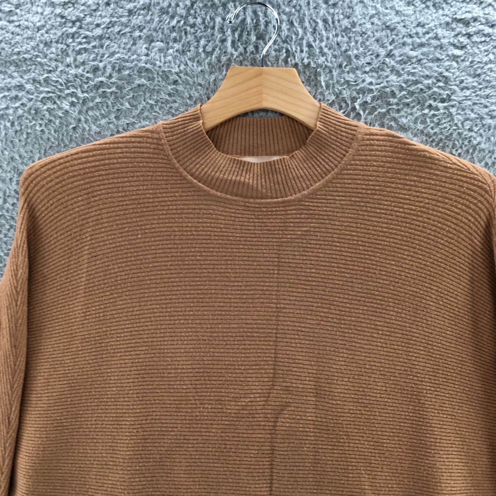 Vintage Philosophy Shirt Womens S Brown Mock Neck Long Sleeve Pullover Knitted Poncho Sweater Top Casual Workwear Size S / US 4 / IT 40 - 2 Thumbnail