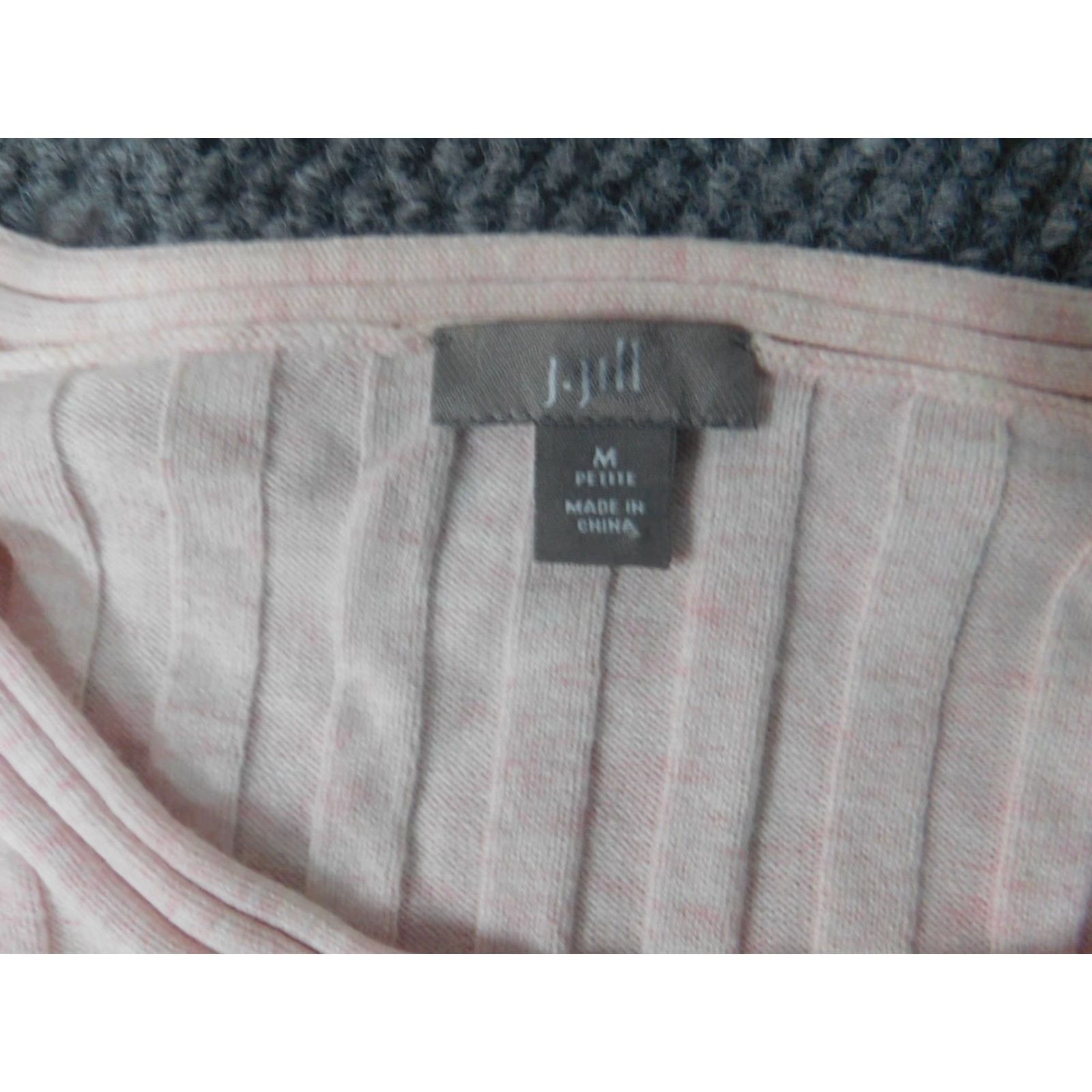 J. Jill J. Jill Womens Sweater Pullover Knit Crew Neck Raglan Long Sleeve Pink Petite Medium Regular Stretch Button Knit Winter Size M / US 6-8 / IT 42-44 - 4 Thumbnail