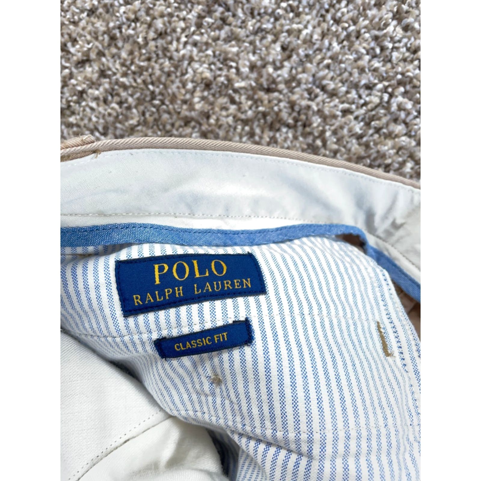 Polo Ralph Lauren VINTAGE Polo Ralph Lauren Chino Pants Men’s 33 x 30 Beige Classic Fit Flat Front Cotton Size US XS / EU 42 / 0 - 3 Thumbnail