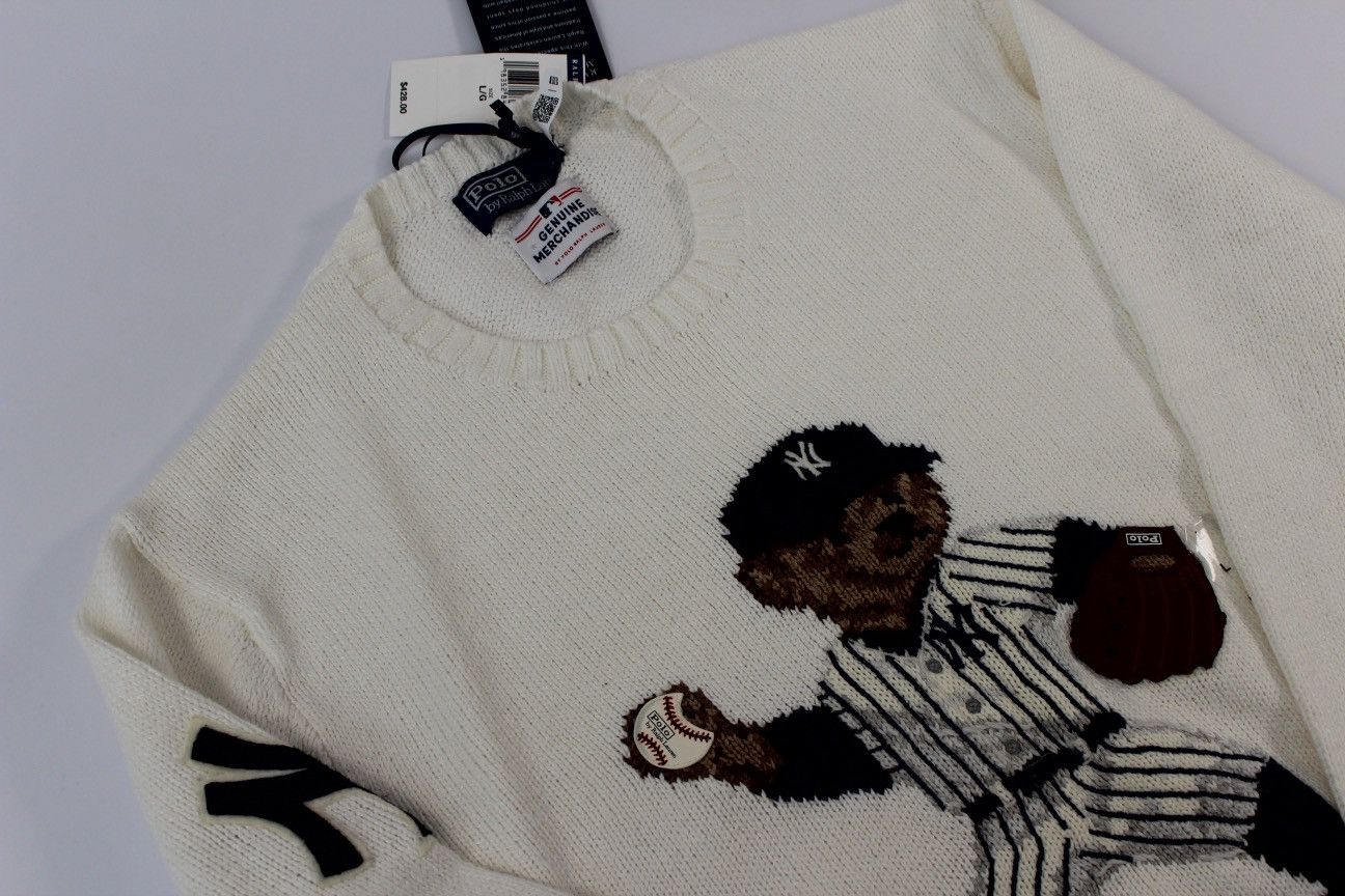 Polo Ralph Lauren Polo Ralph Lauren Yankees Bear Sweater Size US L / EU 52-54 / 3 - 9 Thumbnail