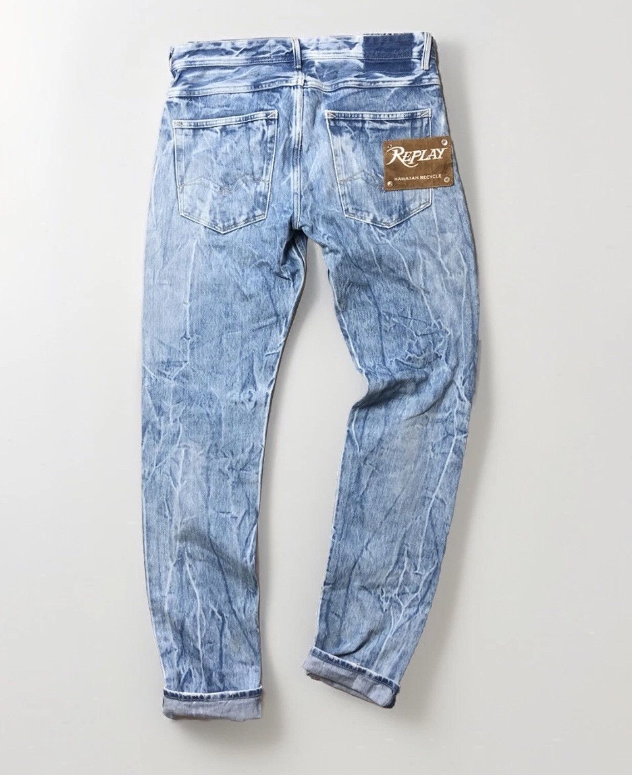 Replay Replay Hawaiian Recycle Jeans W32 L34 Distressed Light Wash Size US 32 / EU 48 - 3 Thumbnail