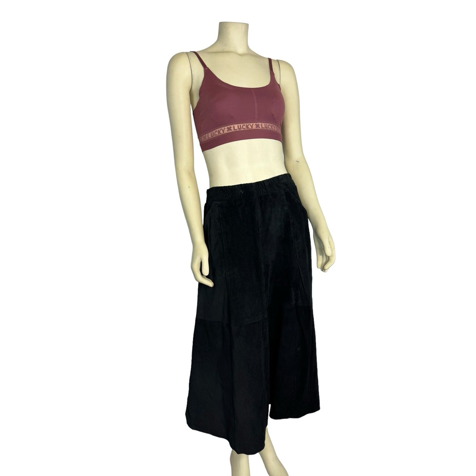 VTG Saks Fifth Avenue Patchwork Suede leather maxi Skirt L