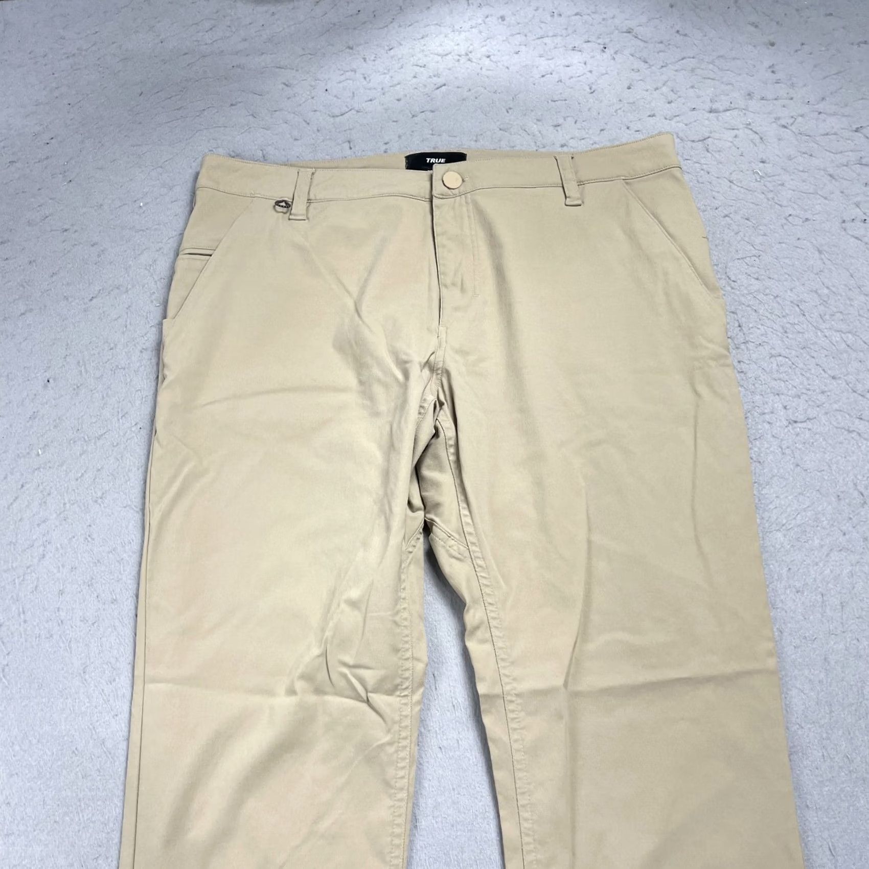 Vintage True Linkswear Golf Pants Mens 36x32 Beige Brown All Day Slim Straight Chino Pockets Stretch Adult 36 Mens SlIM Beige Size US 36 / EU 52 - 2 Thumbnail