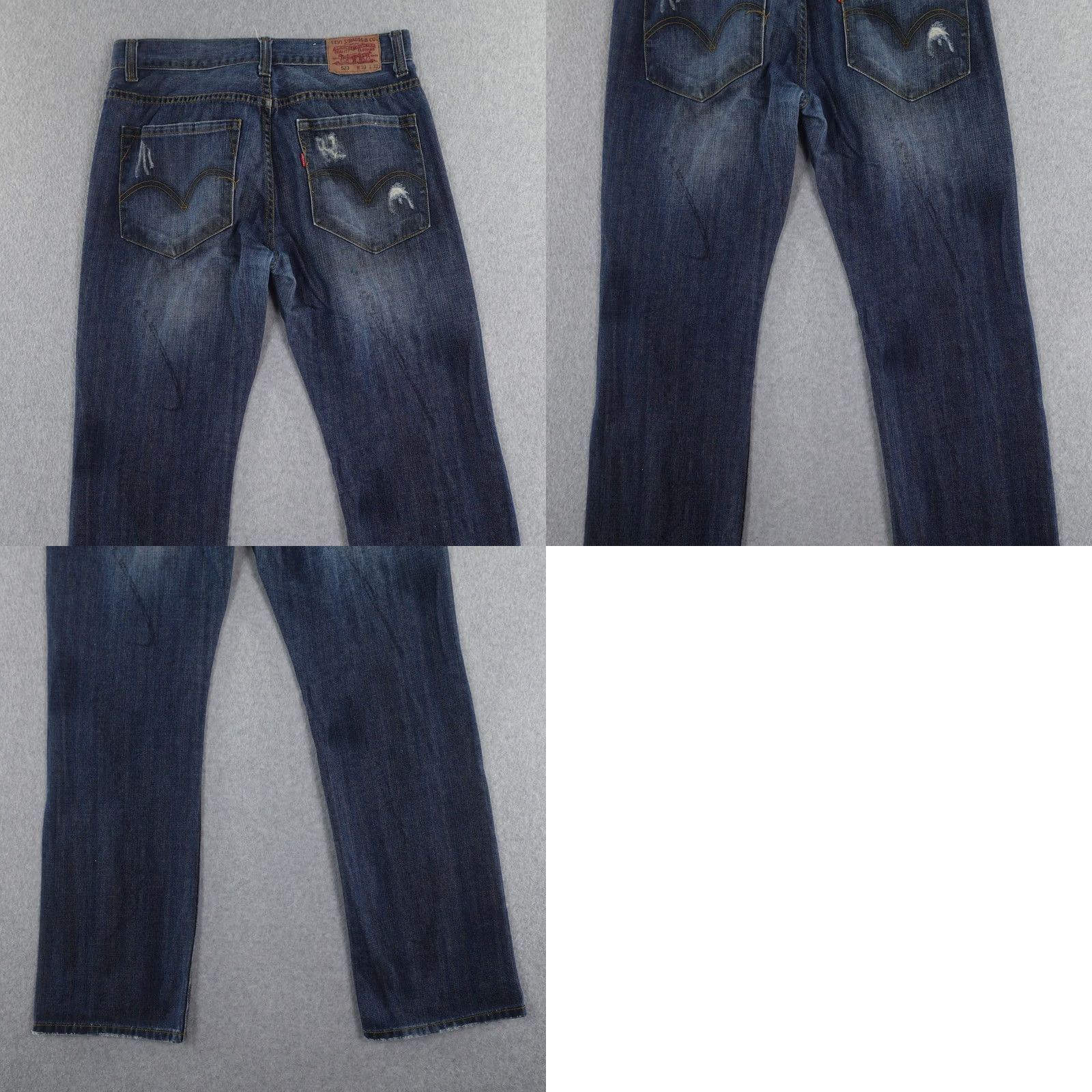 Levi's VINTAGE Levi's Jeans 523 Mens 30 (30X30) Straight Denim Blue Distressed Jeans Mens Size US 30 / EU 46 - 10 Thumbnail