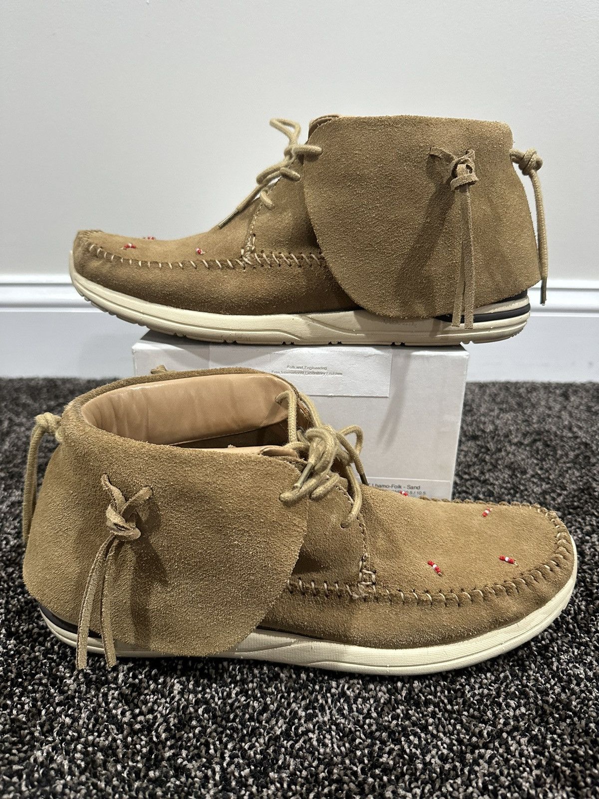 image of Visvim Fbt Lhamo Folk Sand Sneaker, Men's (Size 10.5)