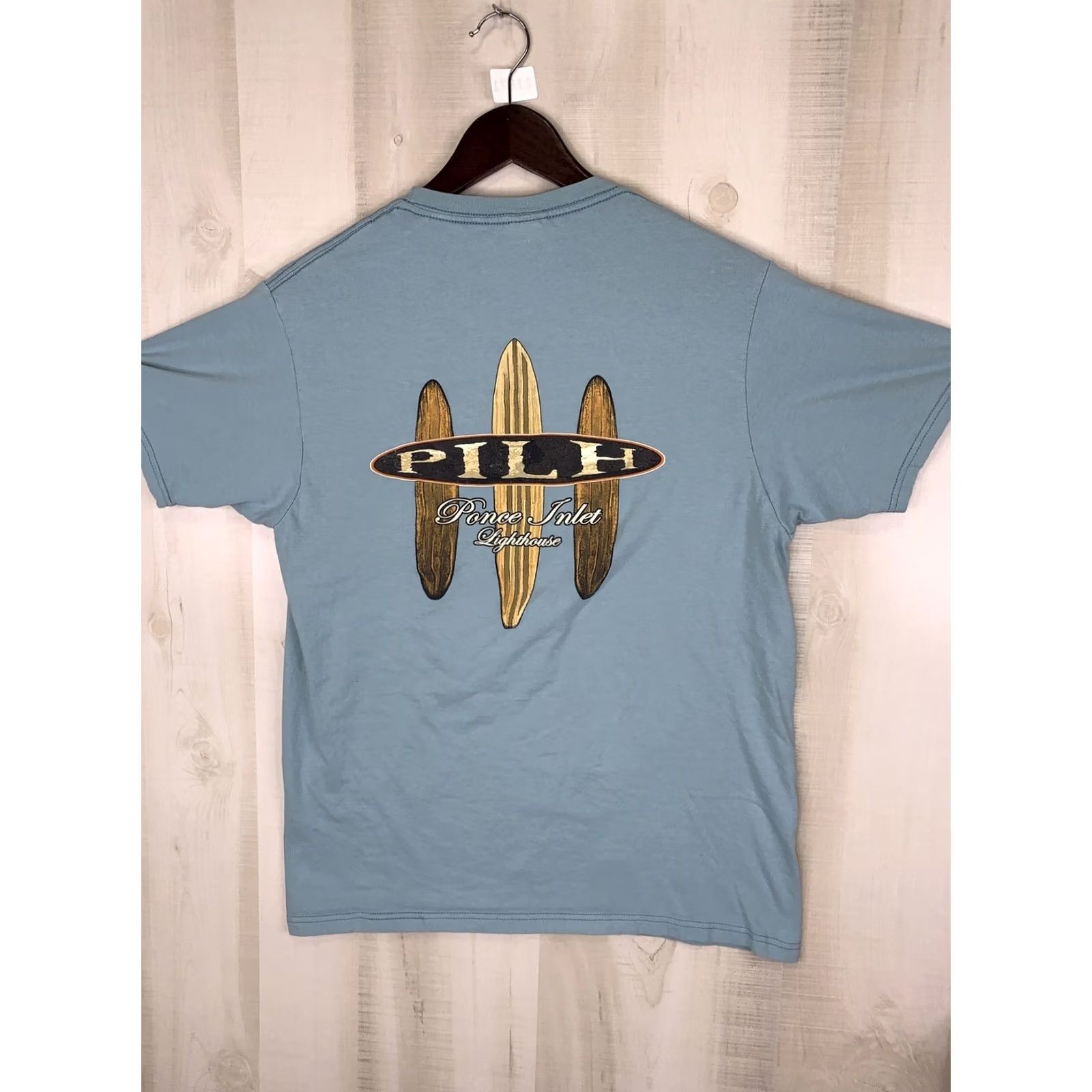 The Mountain Mountain Pounce Inlet Lighthouse T-Shirt Blue Cotton Adult M Short Sleeve Crew Neck 11871 Mens Size US M / EU 48-50 / 2 - 7 Thumbnail