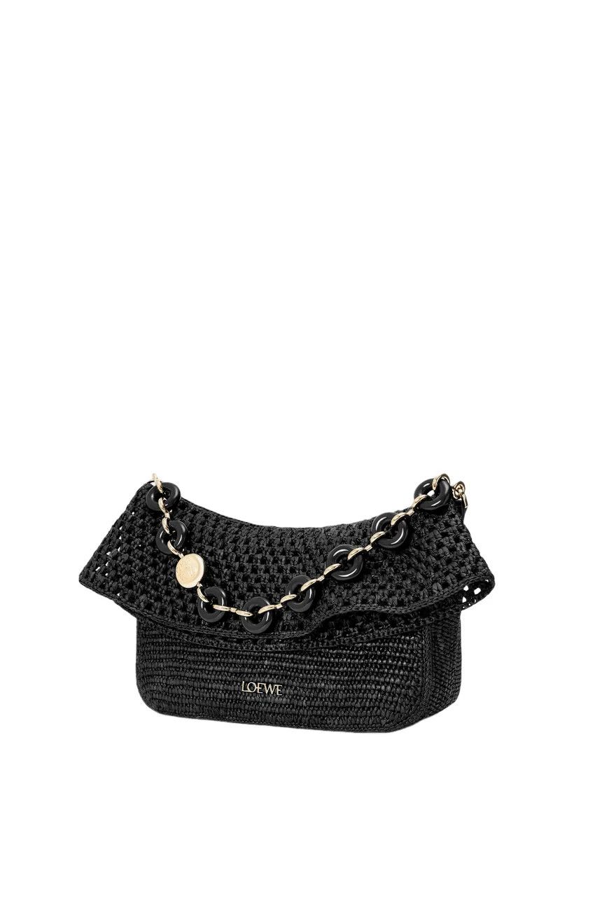 Loewe LOEWE Ola Medium Black Raffia Shoulder Bag New/Auth Size ONE SIZE - 2 Thumbnail
