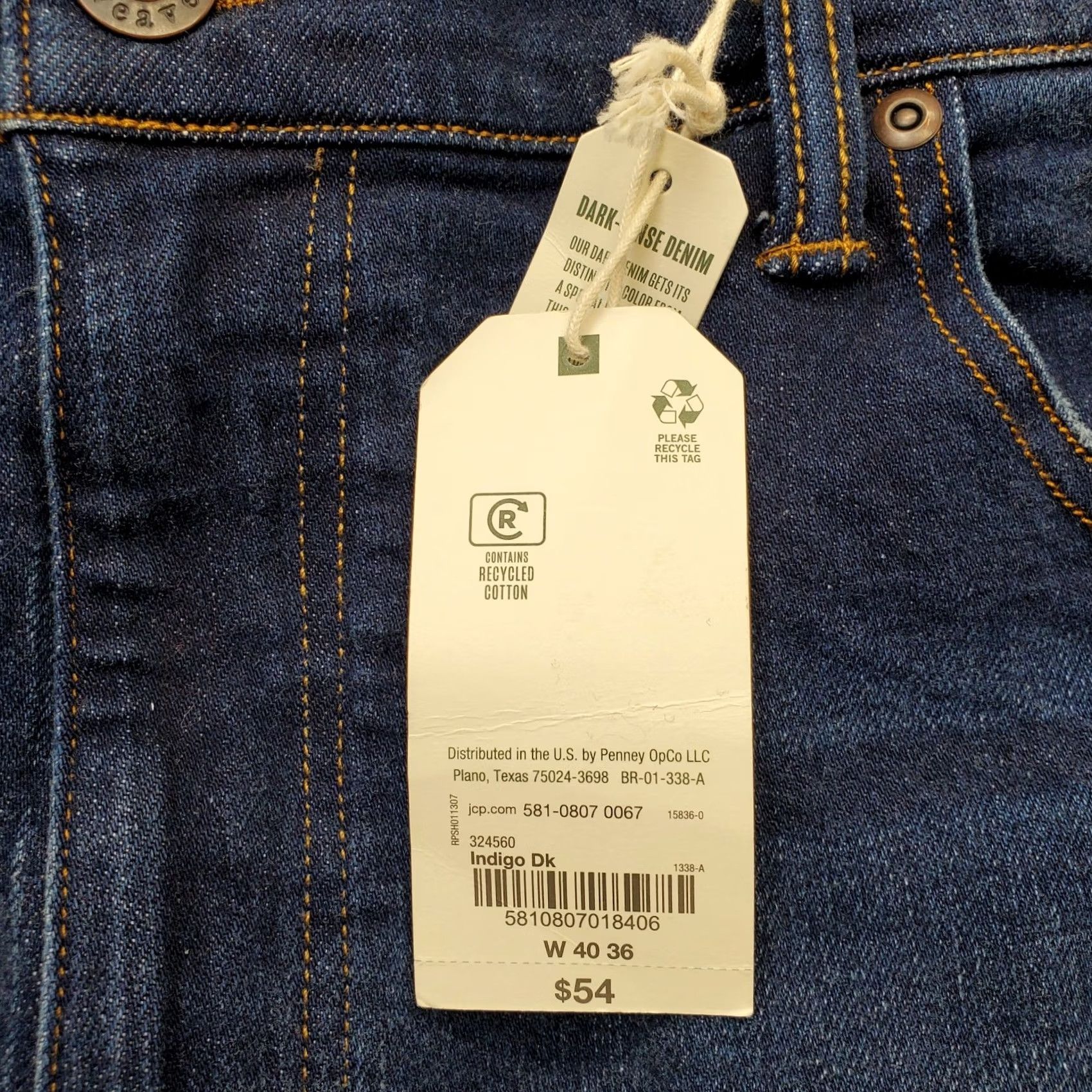 Vintage Mutual Weave Jeans Mens 40x36 Blue Denim Stretch Faded Athletic Fit Tapered Leg Mens Size 40 Blue Regular Denim Jeans Mens Size US 40 / EU 56 - 7 Thumbnail